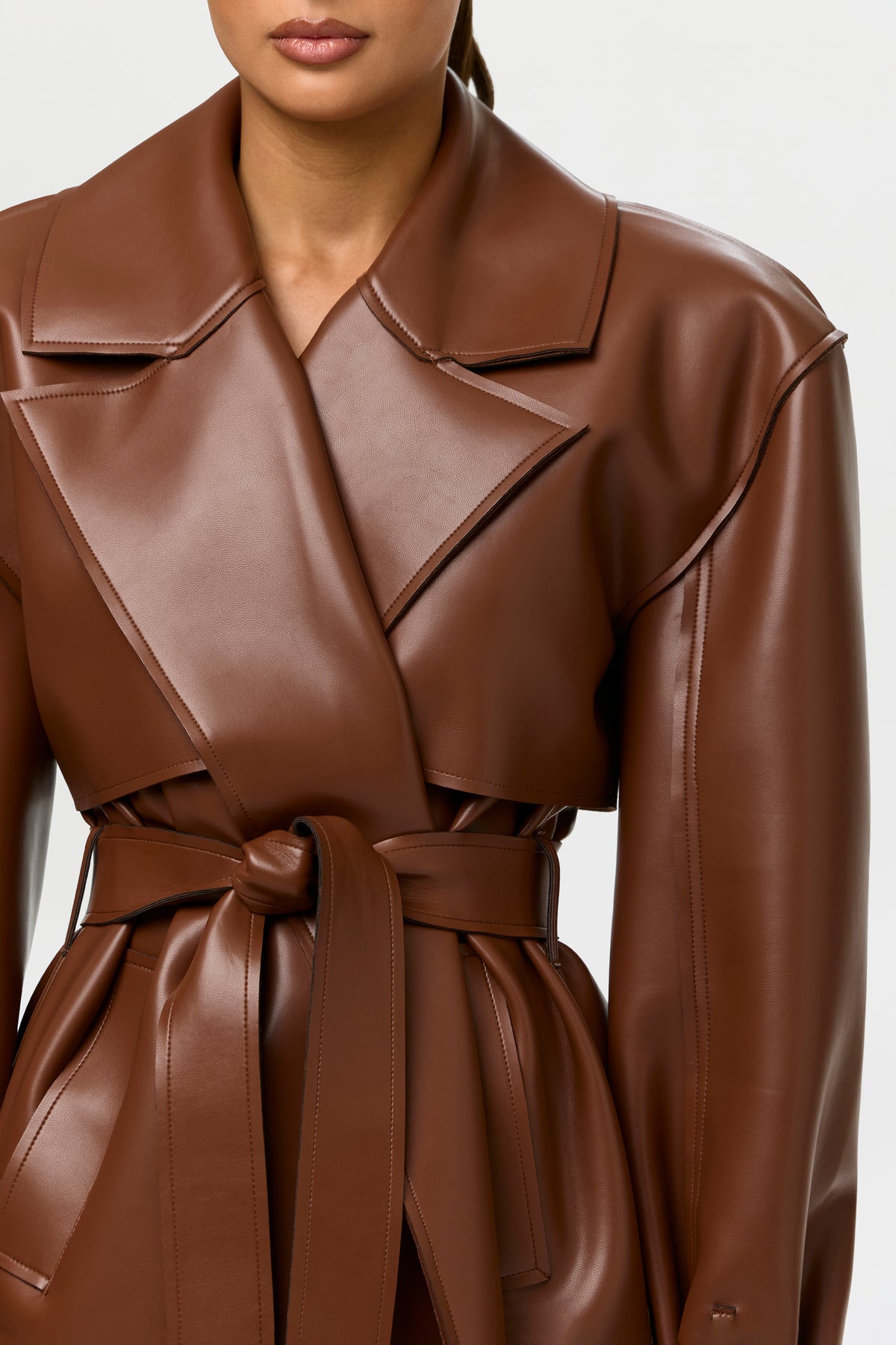 Vegan Leather Trench Coat