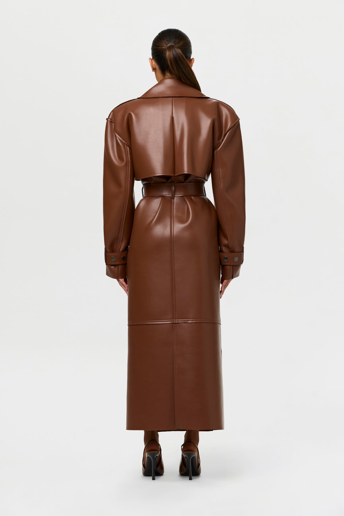 Vegan Leather Trench Coat