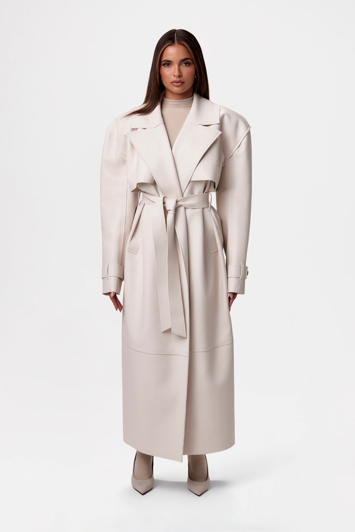 Vegan Leather Trench Coat