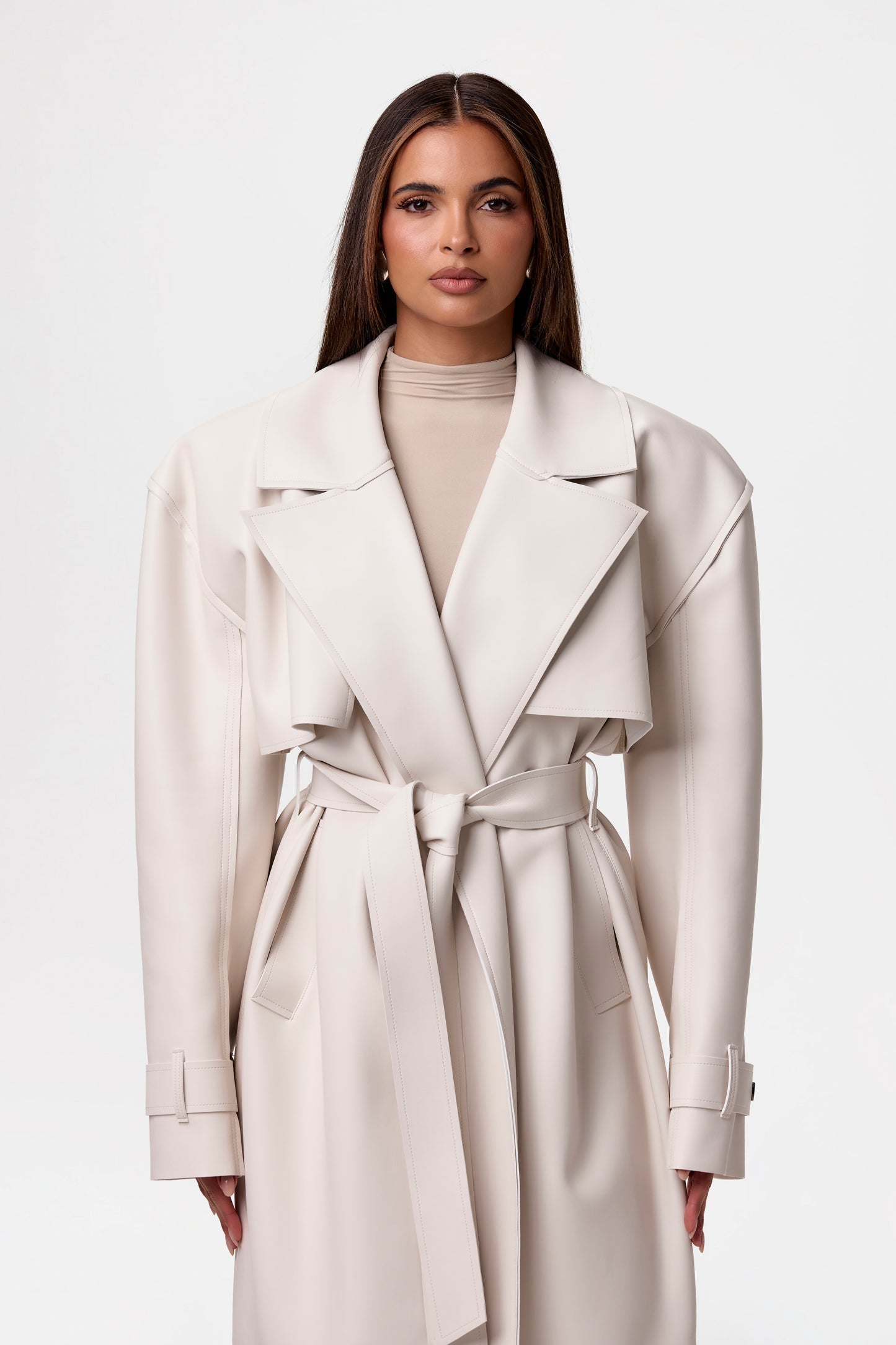 Vegan Leather Trench Coat