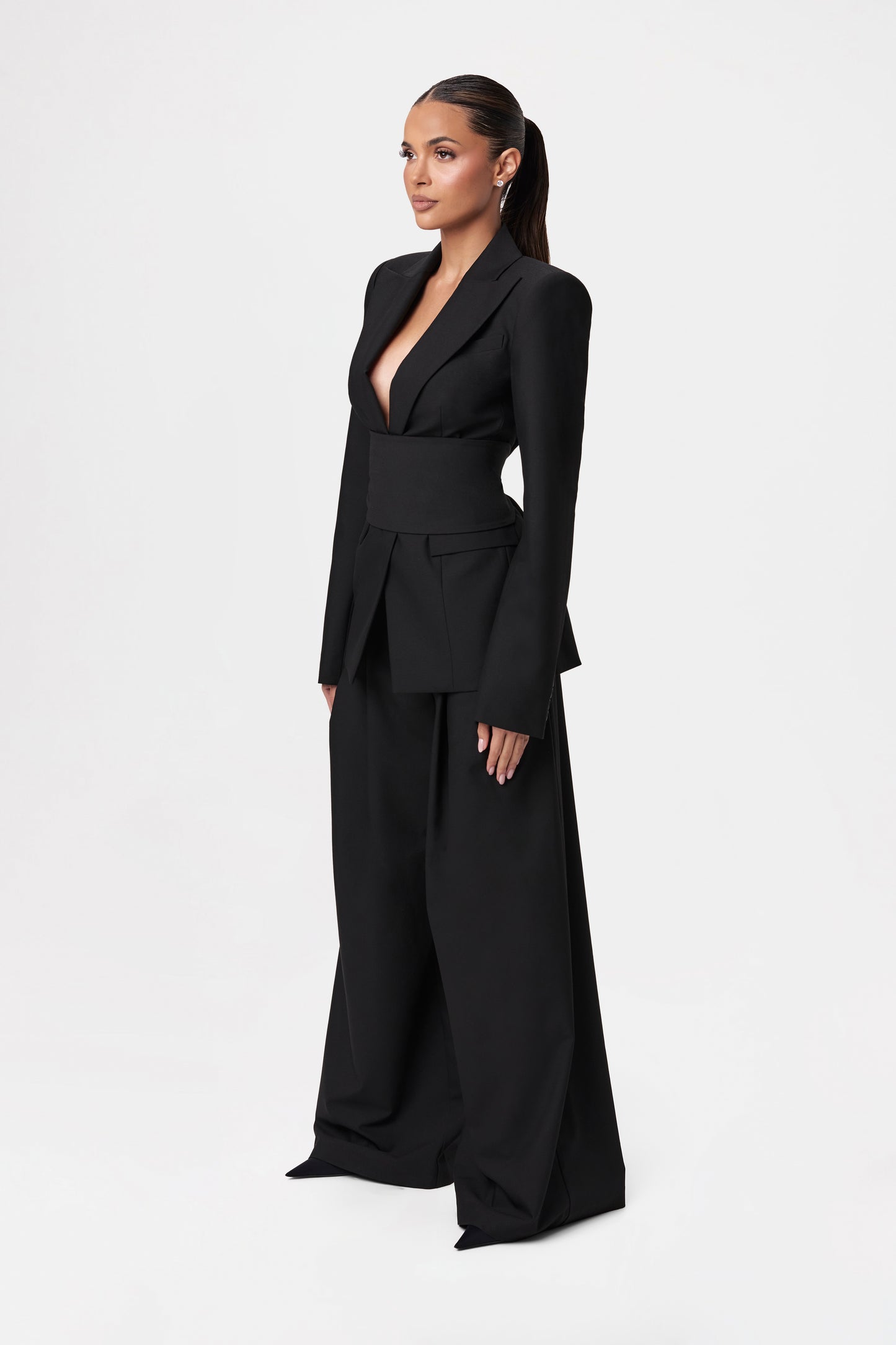 Suiting Pleated Wide-Leg Pant