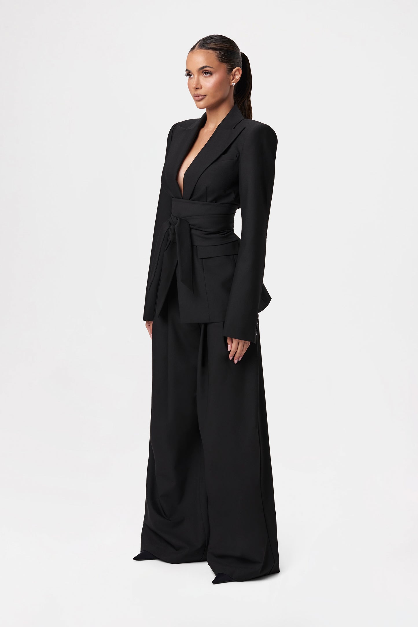 Suiting Pleated Wide-Leg Pant