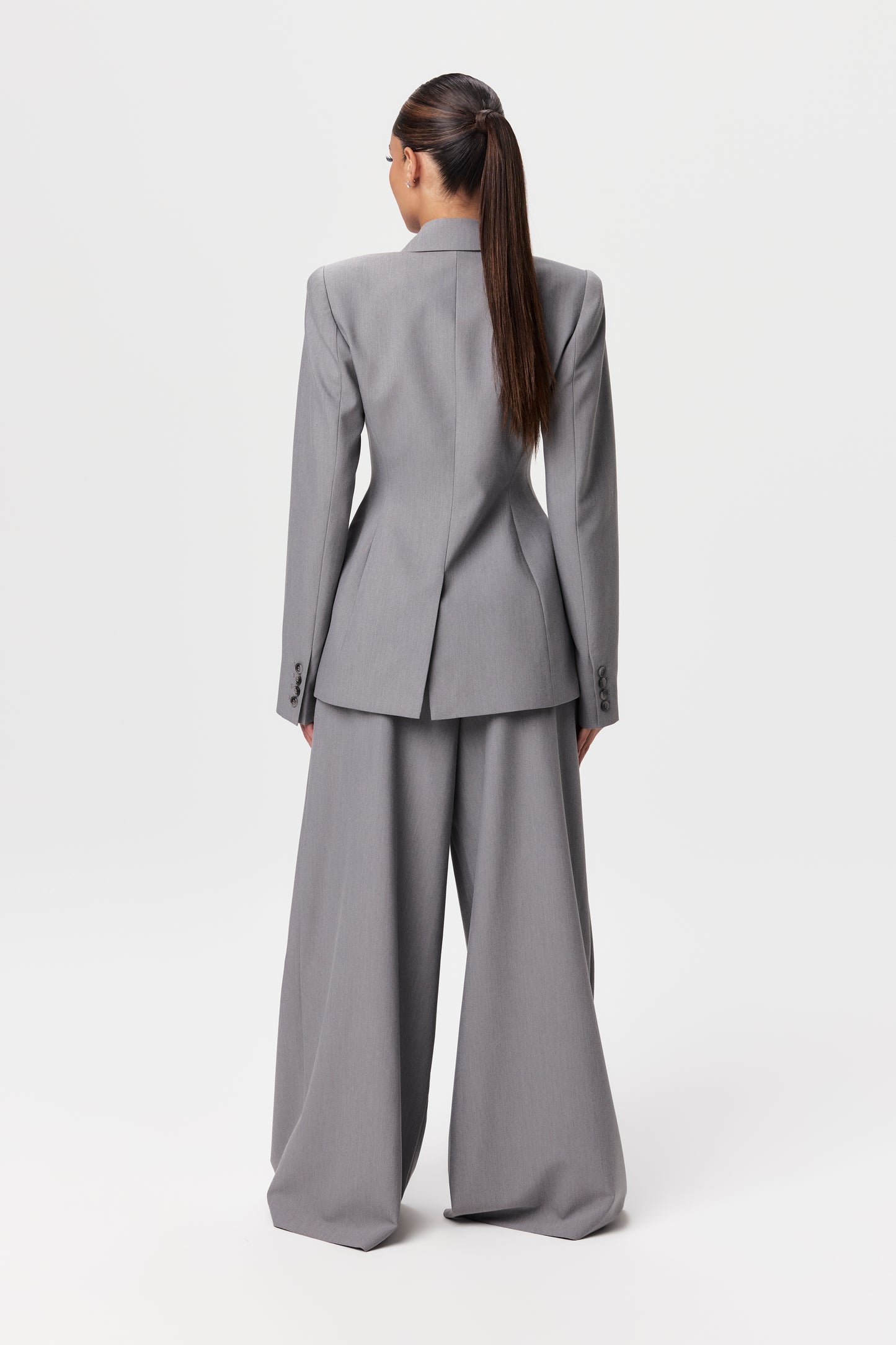 Suiting Pleated Wide-Leg Pant