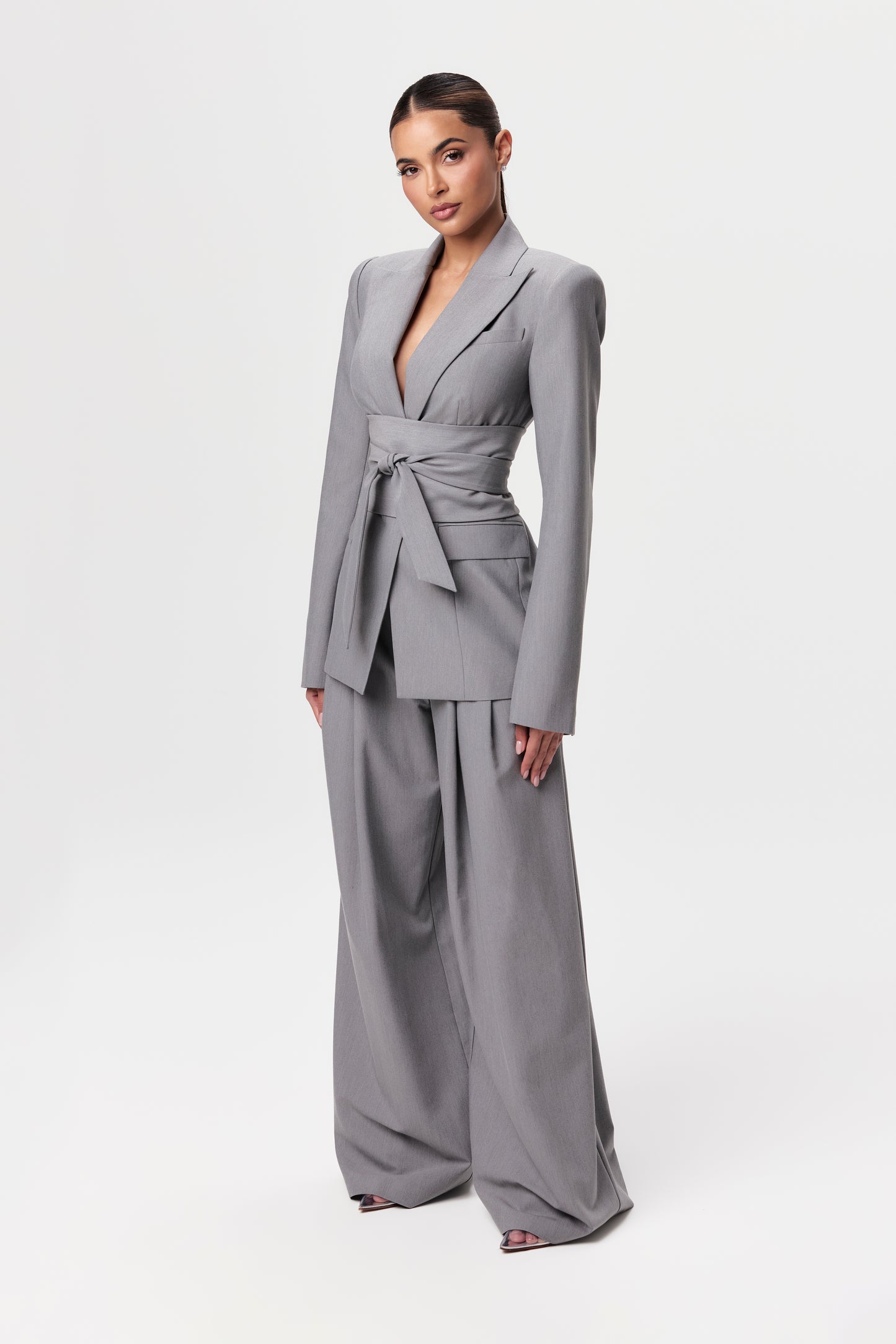 Suiting Pleated Wide-Leg Pant