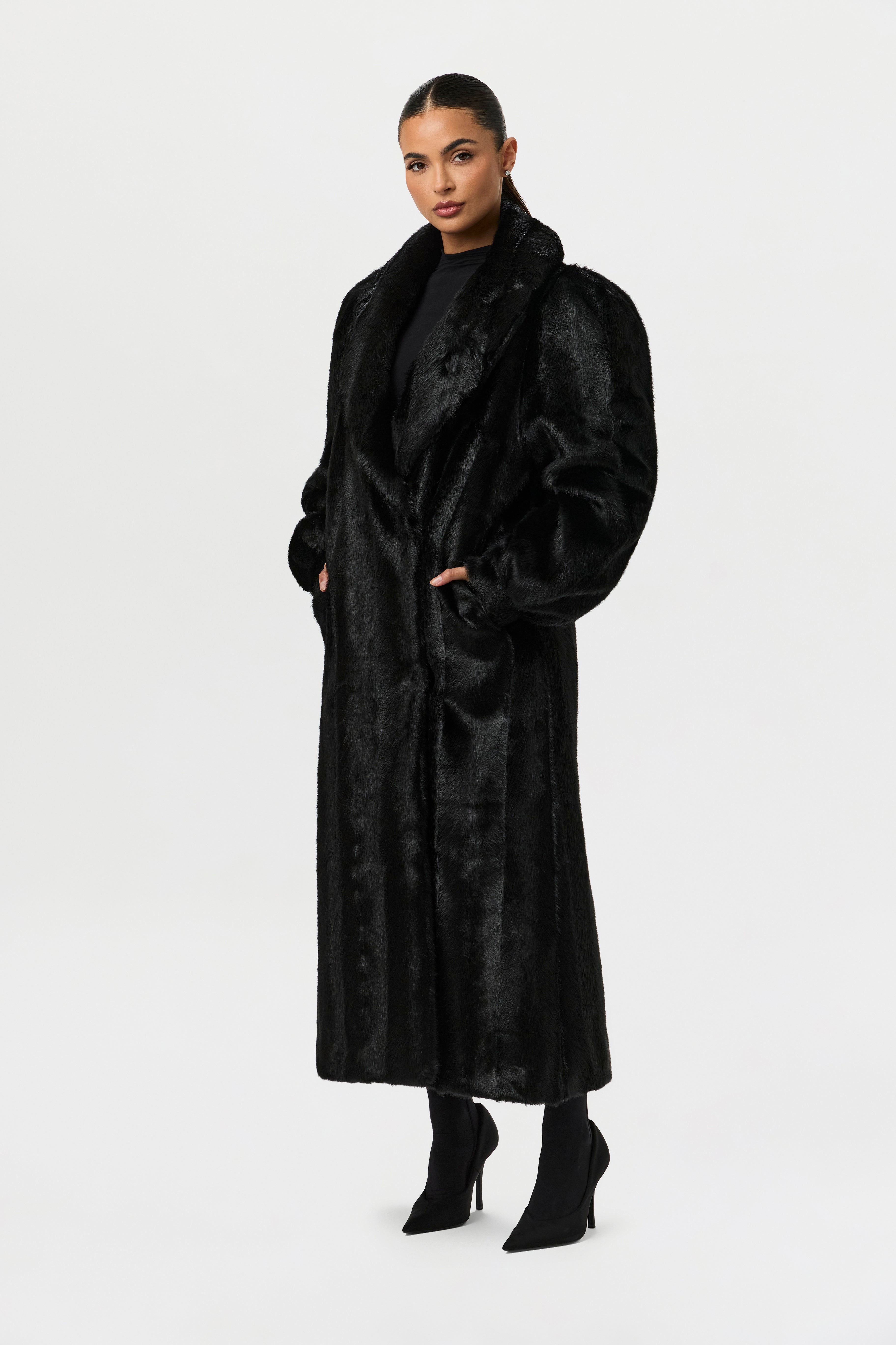 Faux Mink Long Coat – Naked Wardrobe