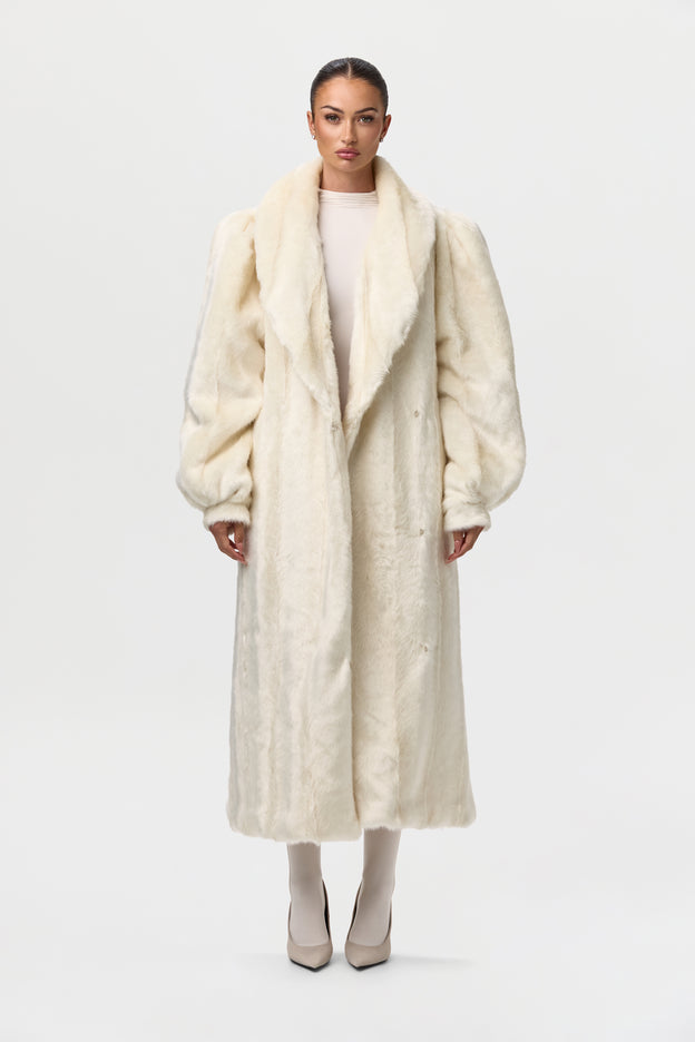 Faux Mink Long Coat