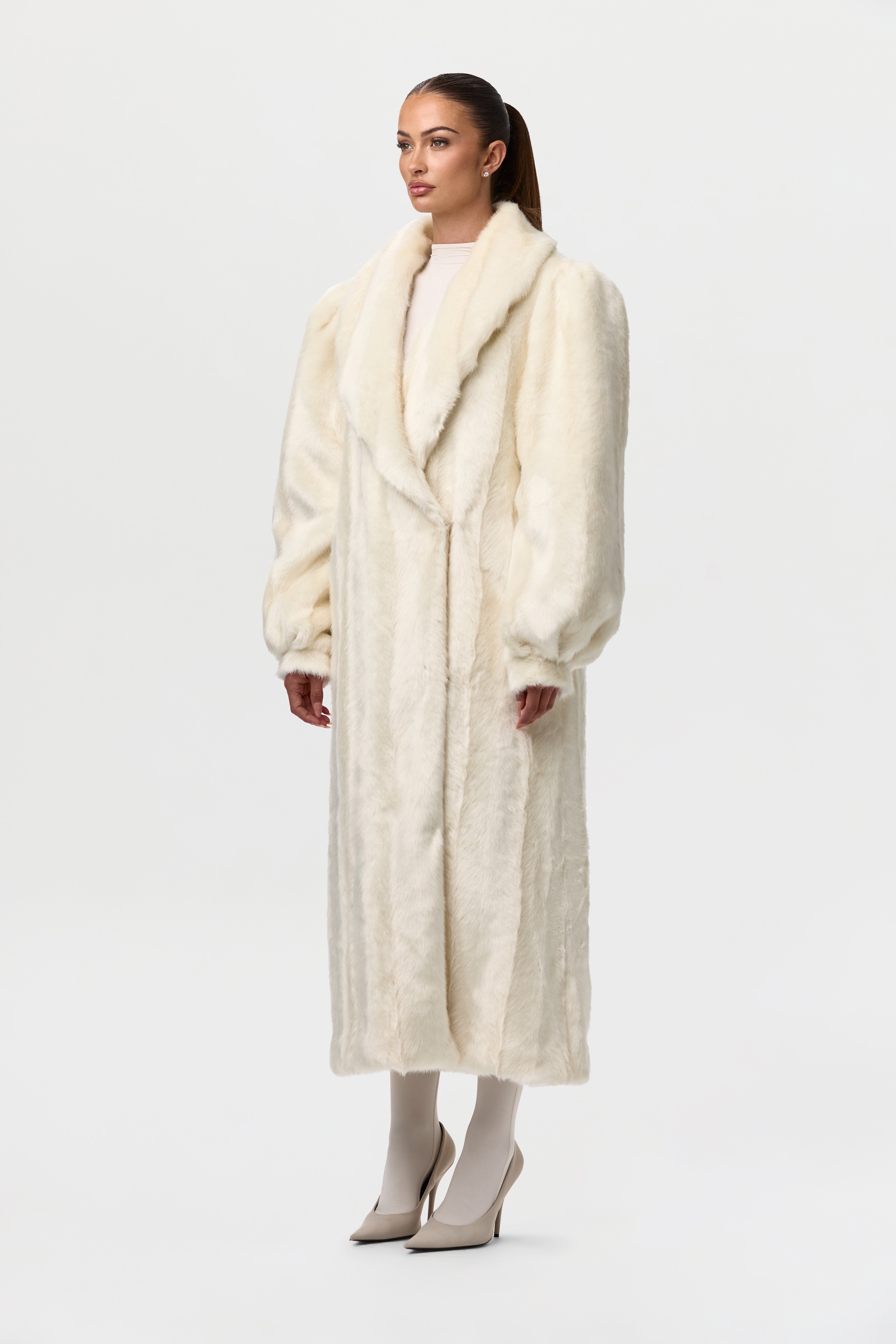Faux Mink Long Coat