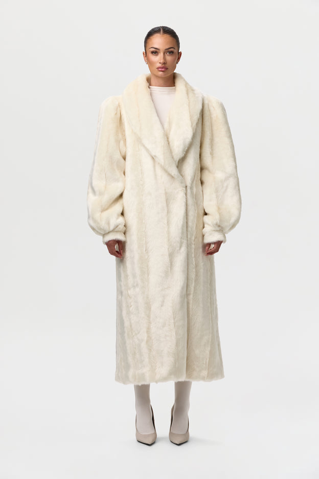 Faux Mink Long Coat