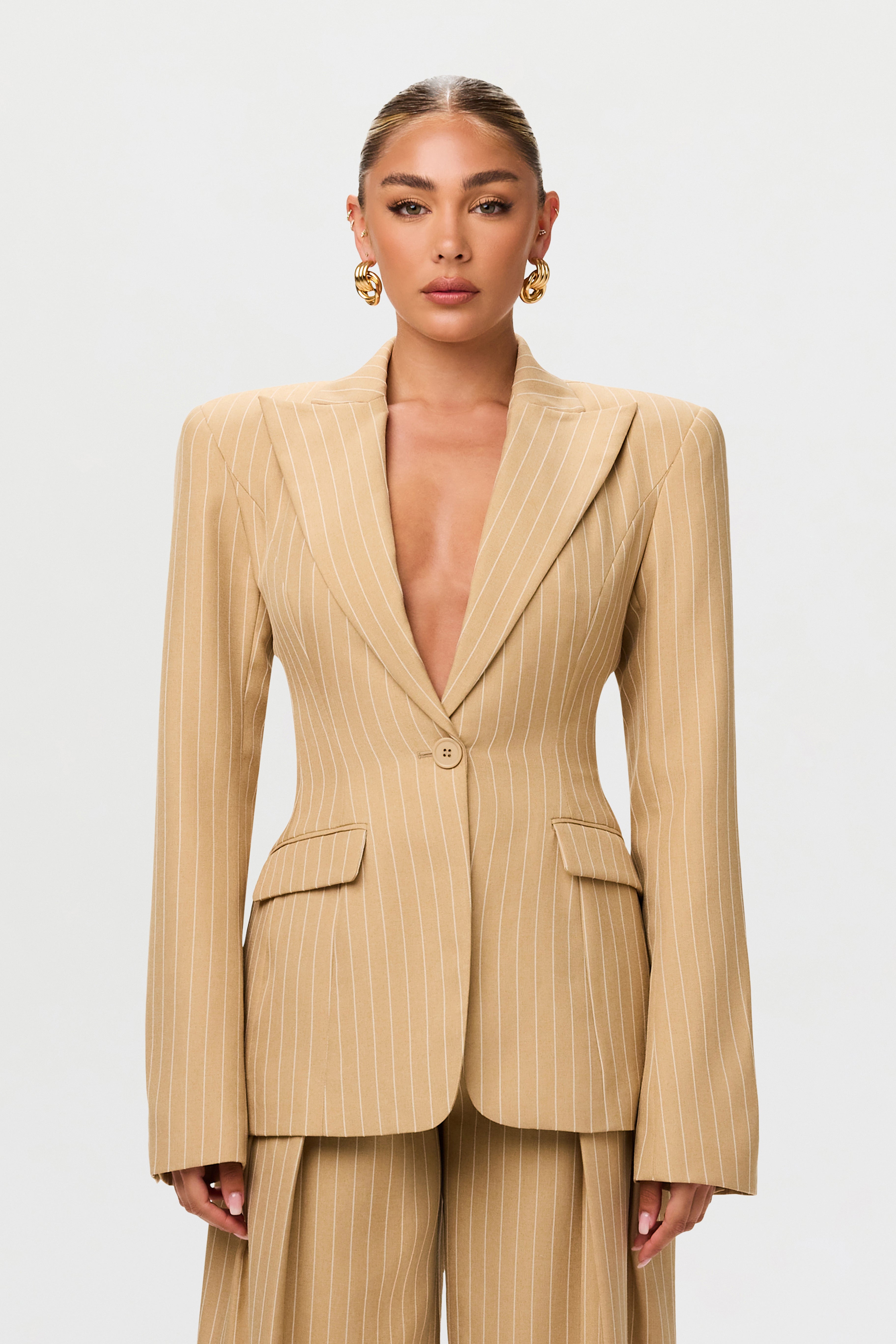 Pinstripe Suited Blazer