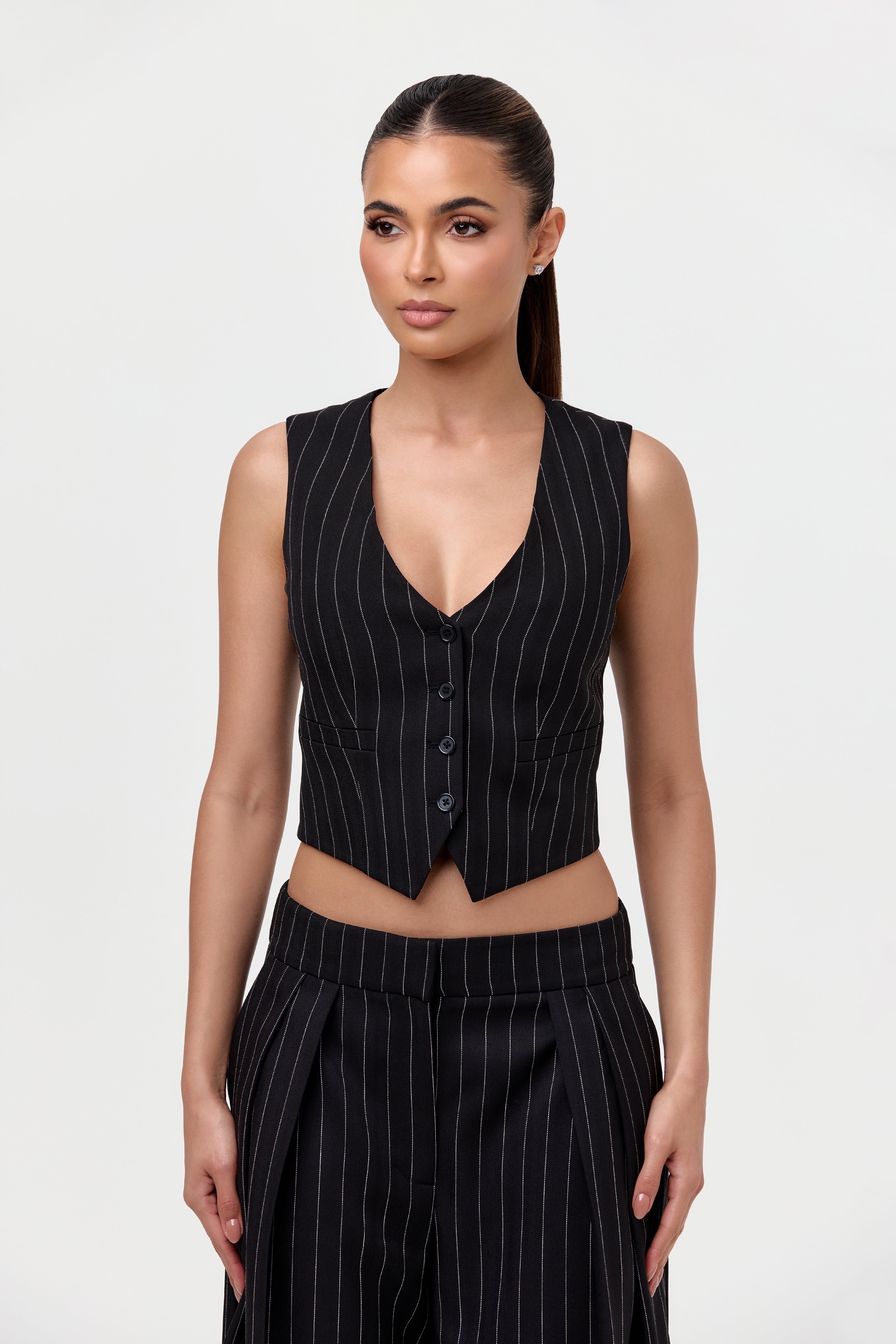 Pinstripe Suited Vest