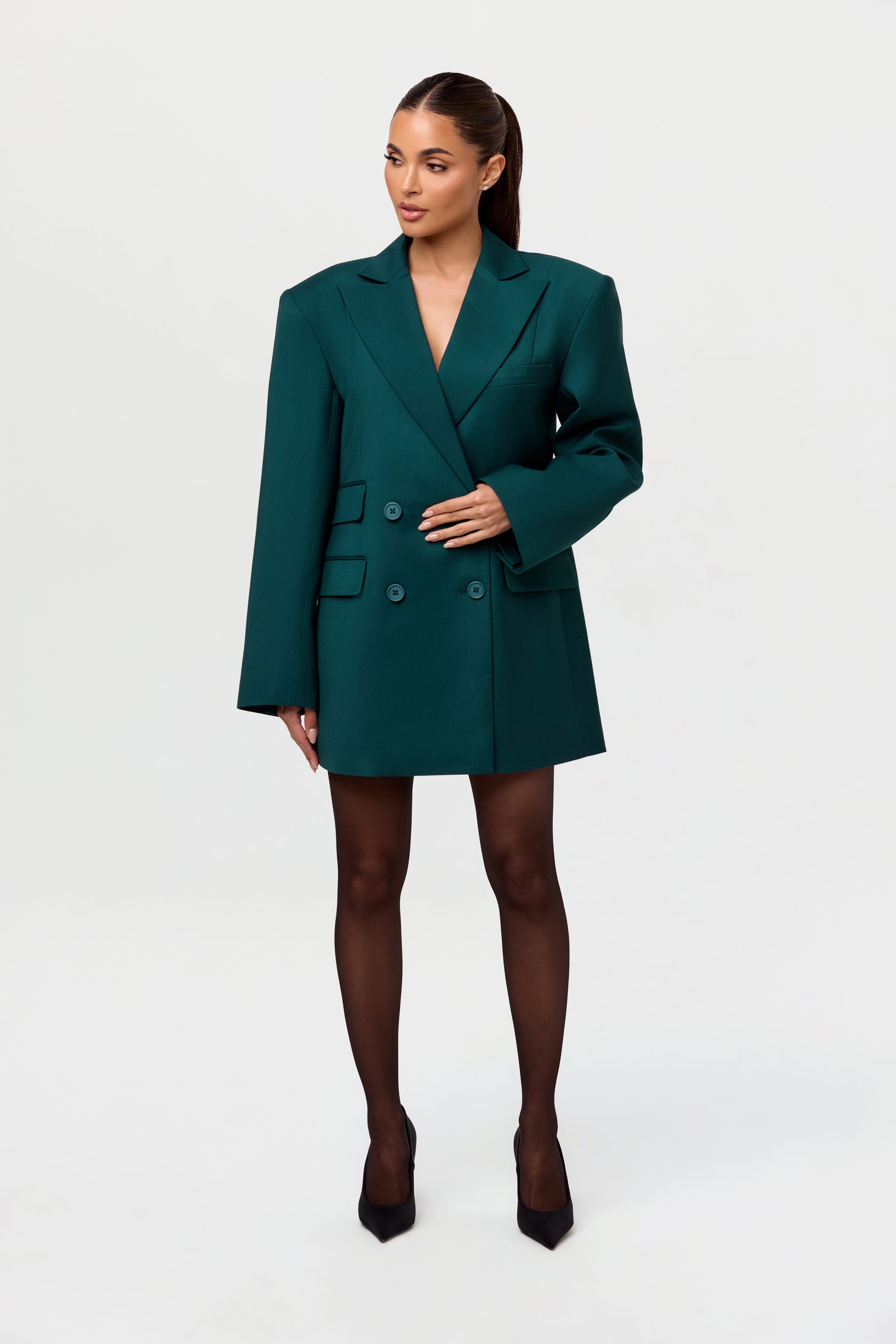 Benji Over Sized Pin Blazer - Nude main image 0