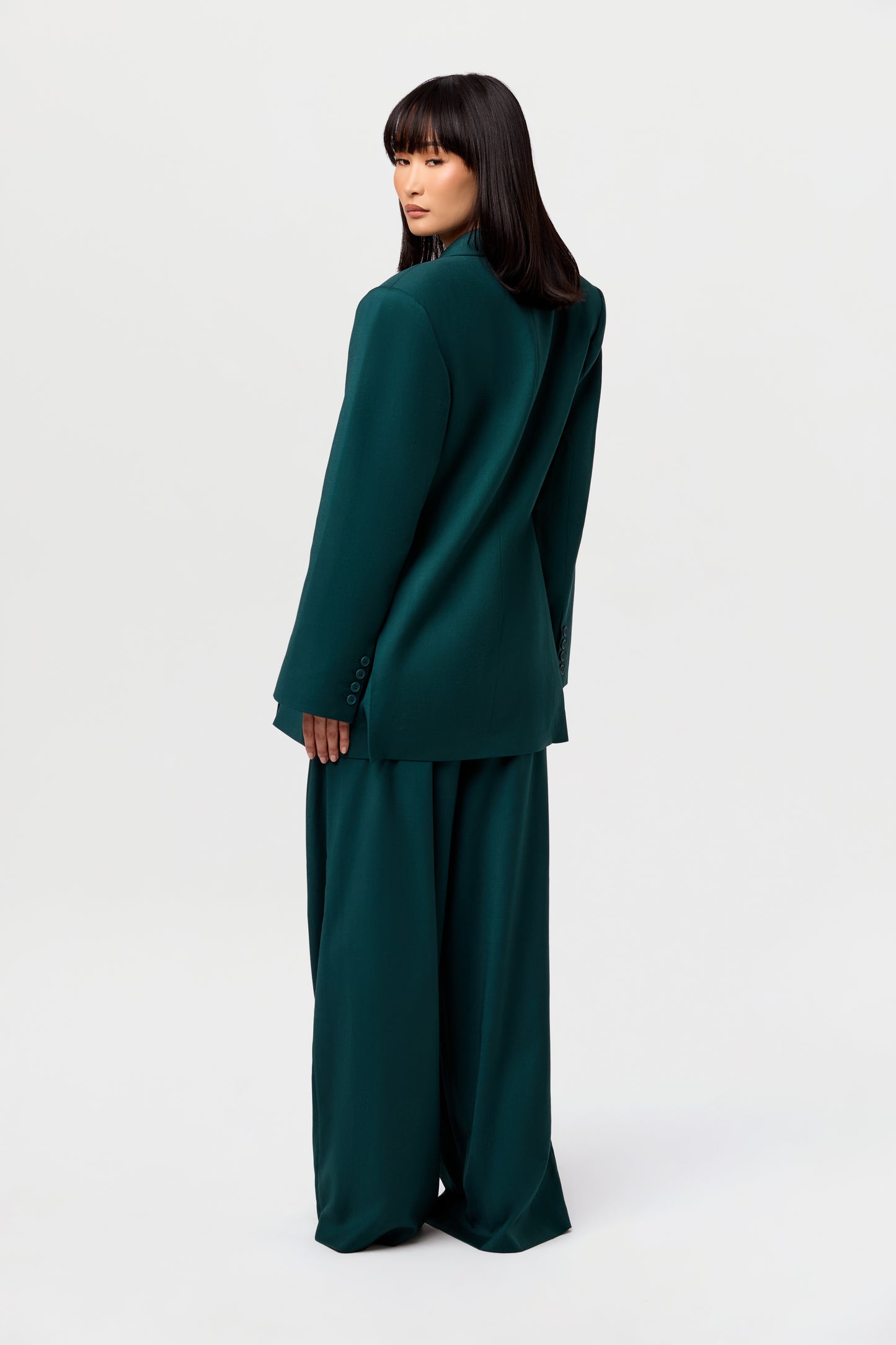 Suiting Pleated Wide-Leg Pant