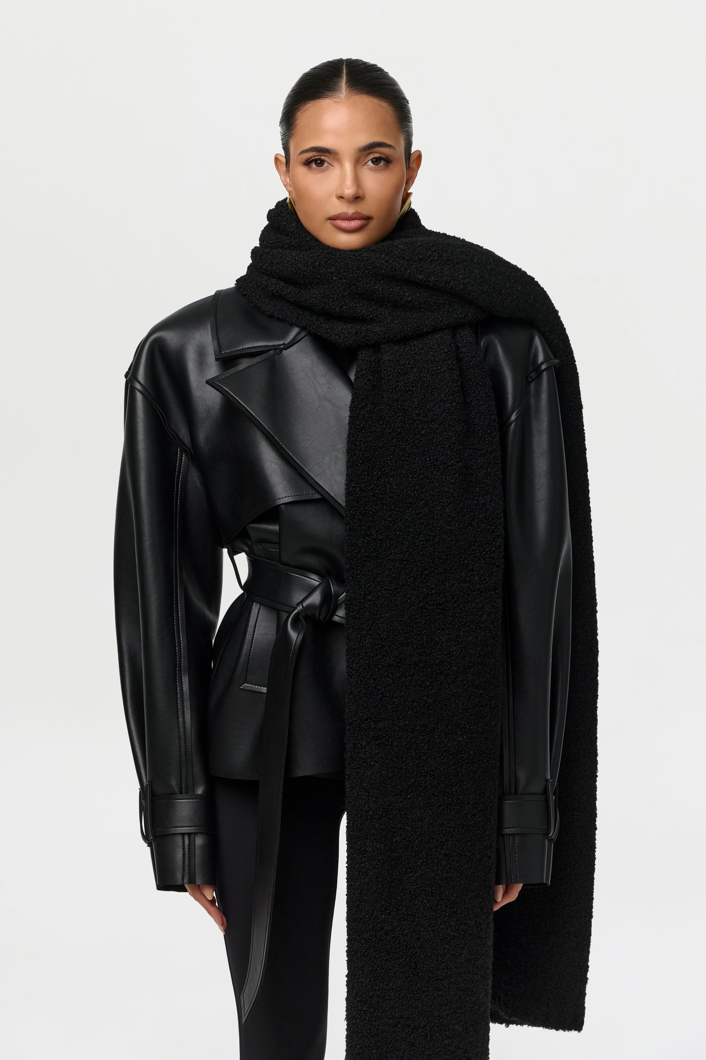 Bouclé Knit Oversized Scarf