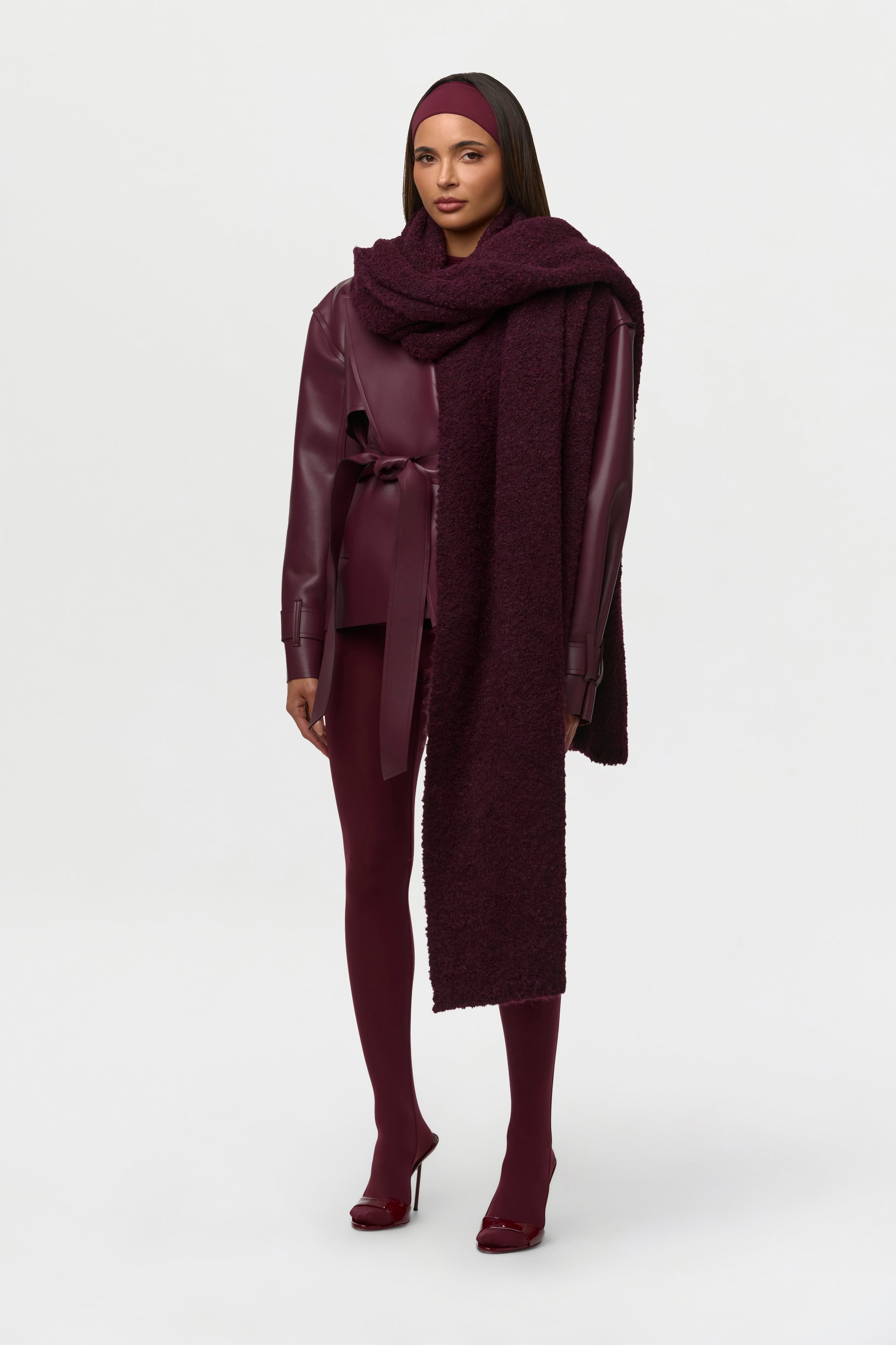 Bouclé Knit Oversized Scarf
