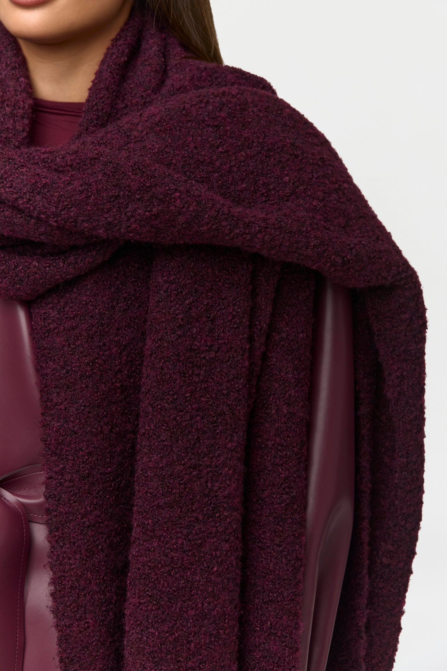 Bouclé Knit Oversized Scarf