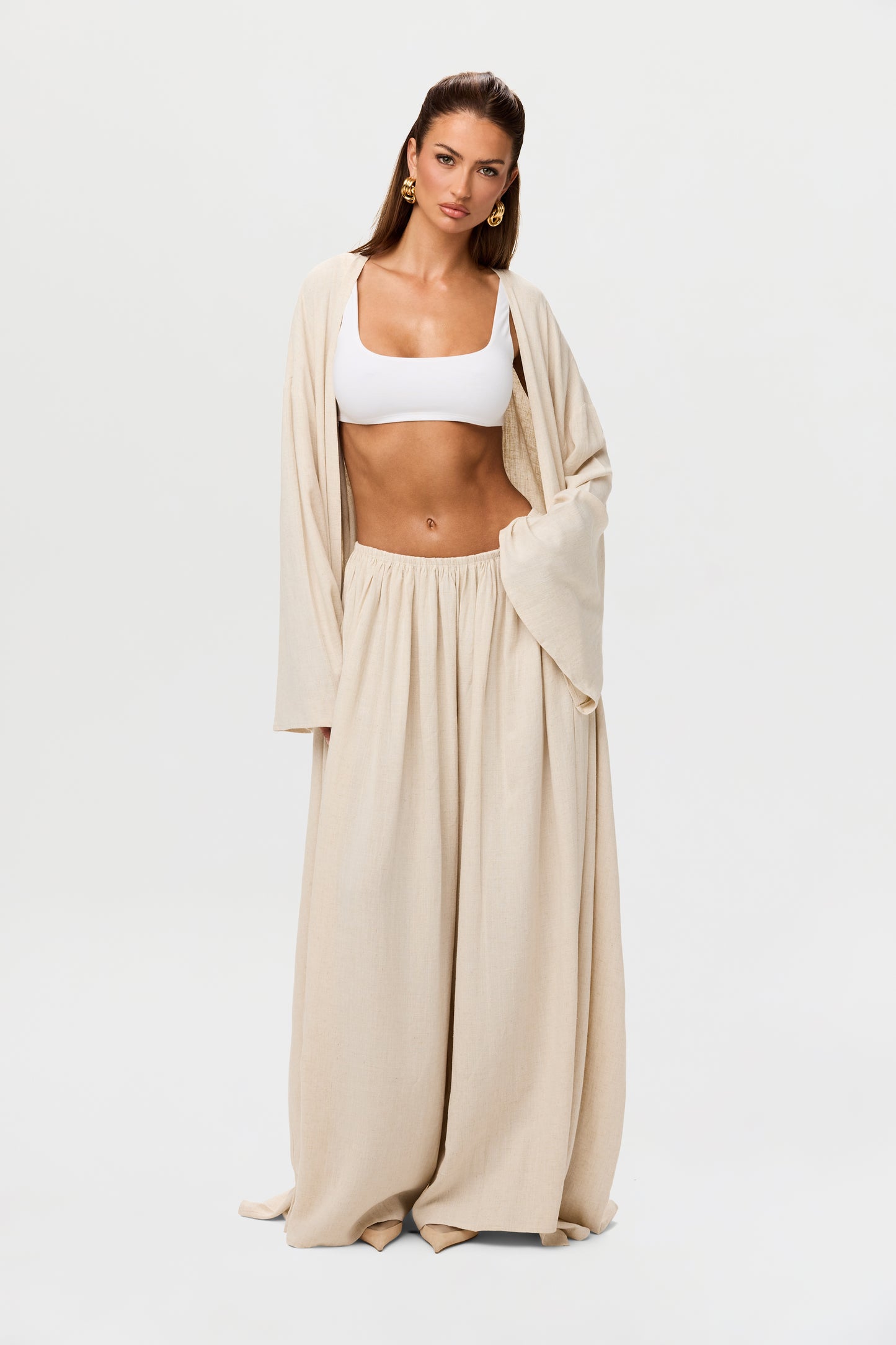 Linen Oversized Belted Duster