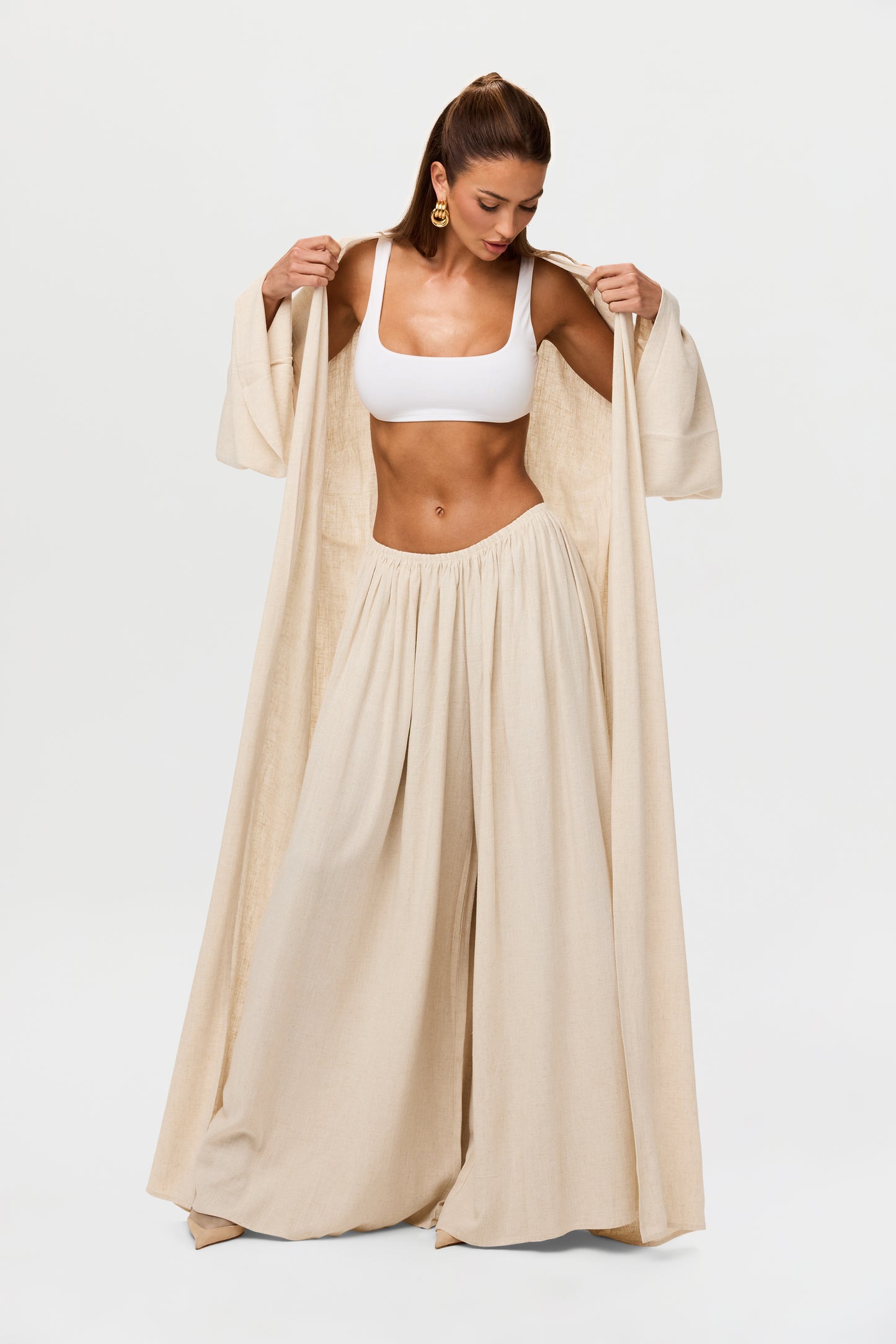 Linen Oversized Belted Duster