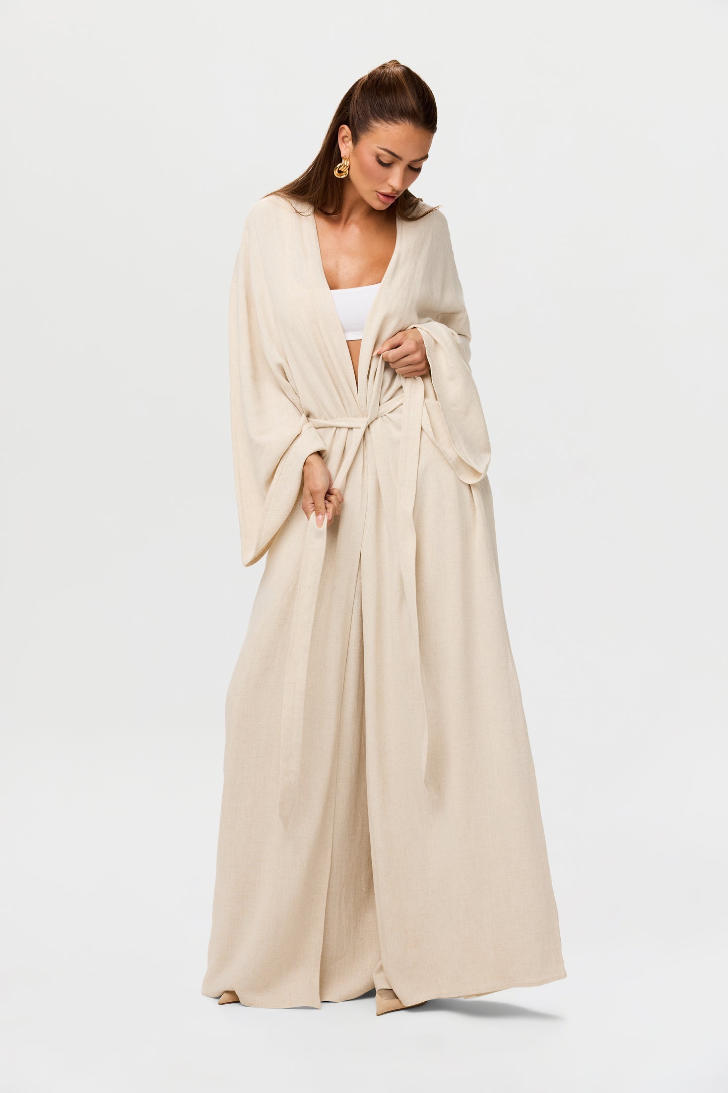 Linen Oversized Belted Duster