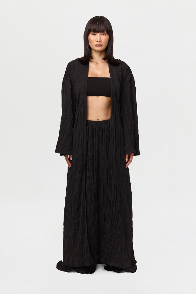 Plissé Belted Duster