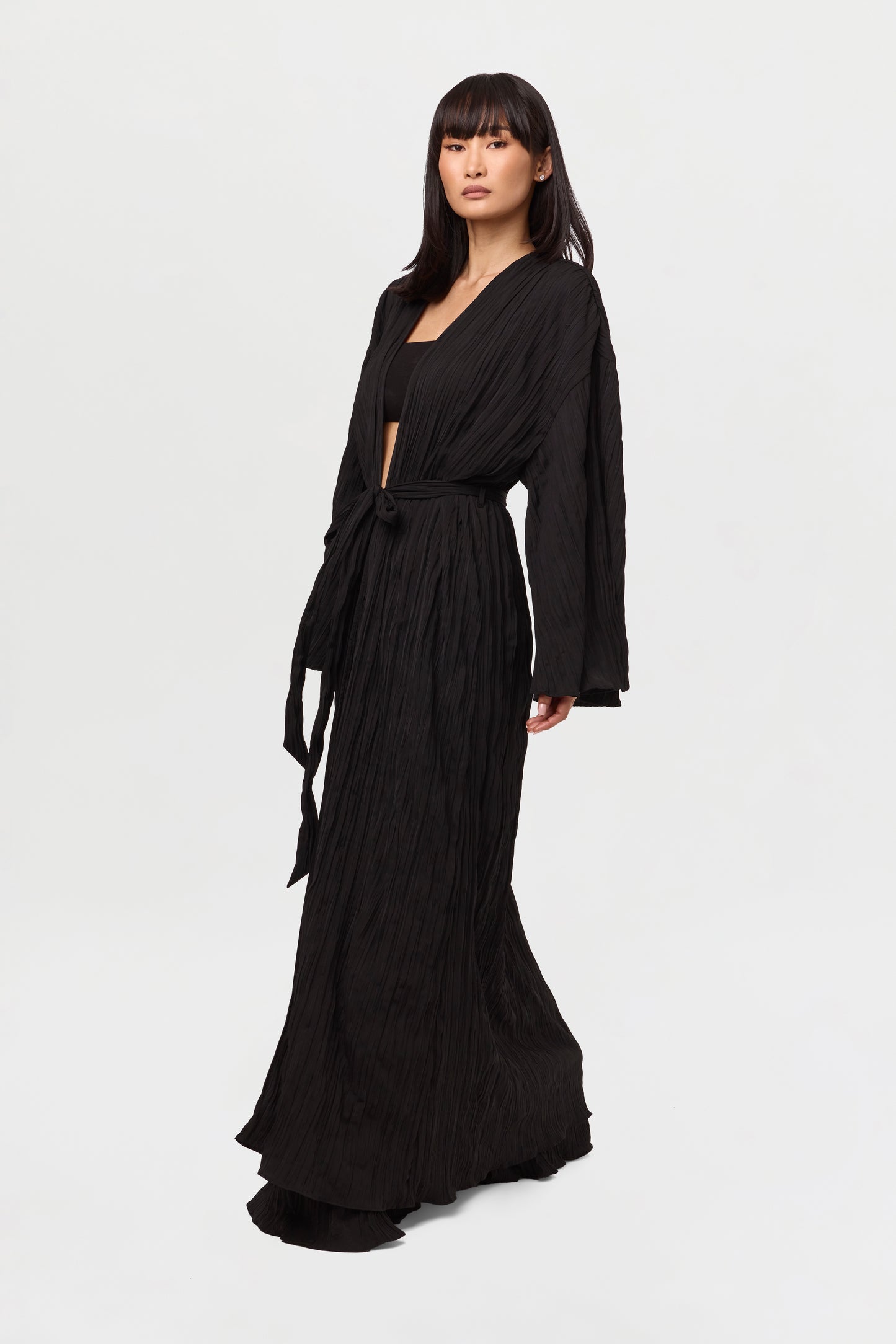 Plissé Wide Leg Pants