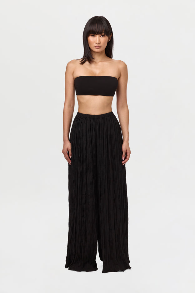 Luxury Plissé Wide-Leg Pants