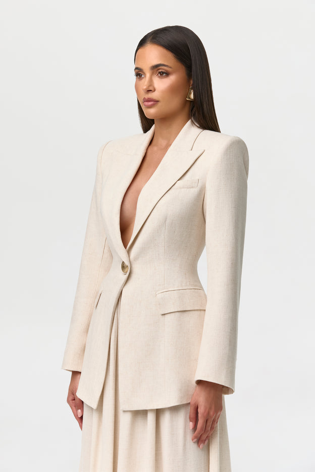 Linen Sculpt Suited Blazer