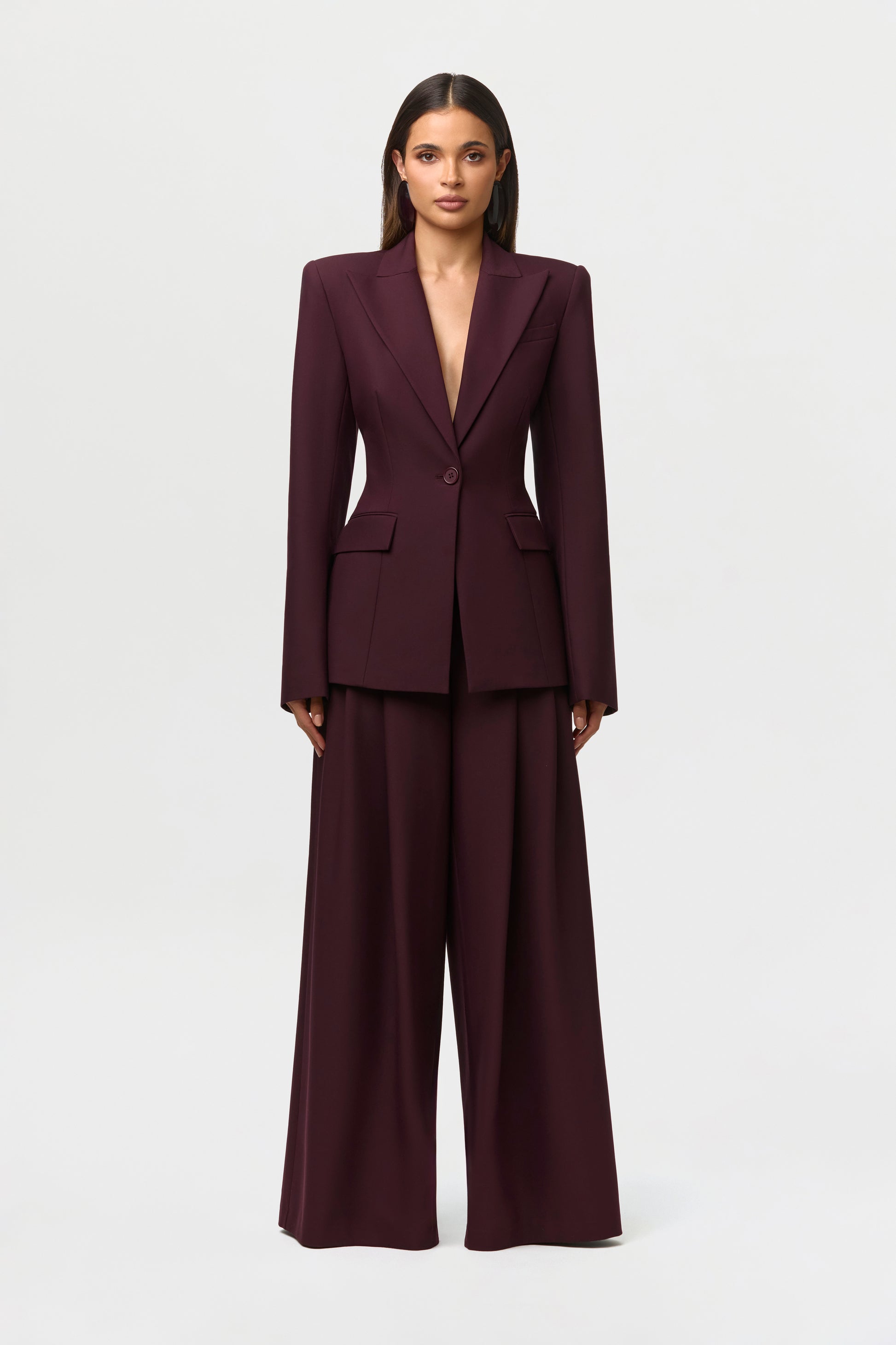 Suiting Pleated Wide-Leg Pant