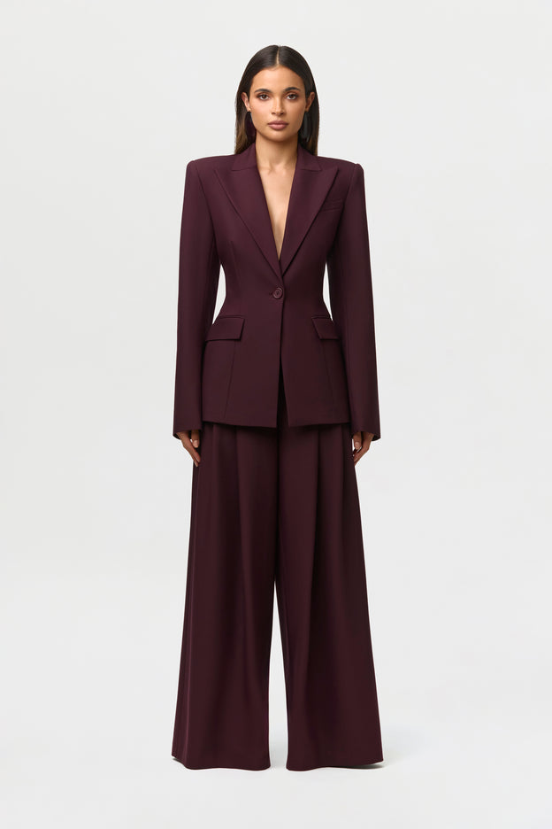 Suiting Pleated Wide-Leg Pant