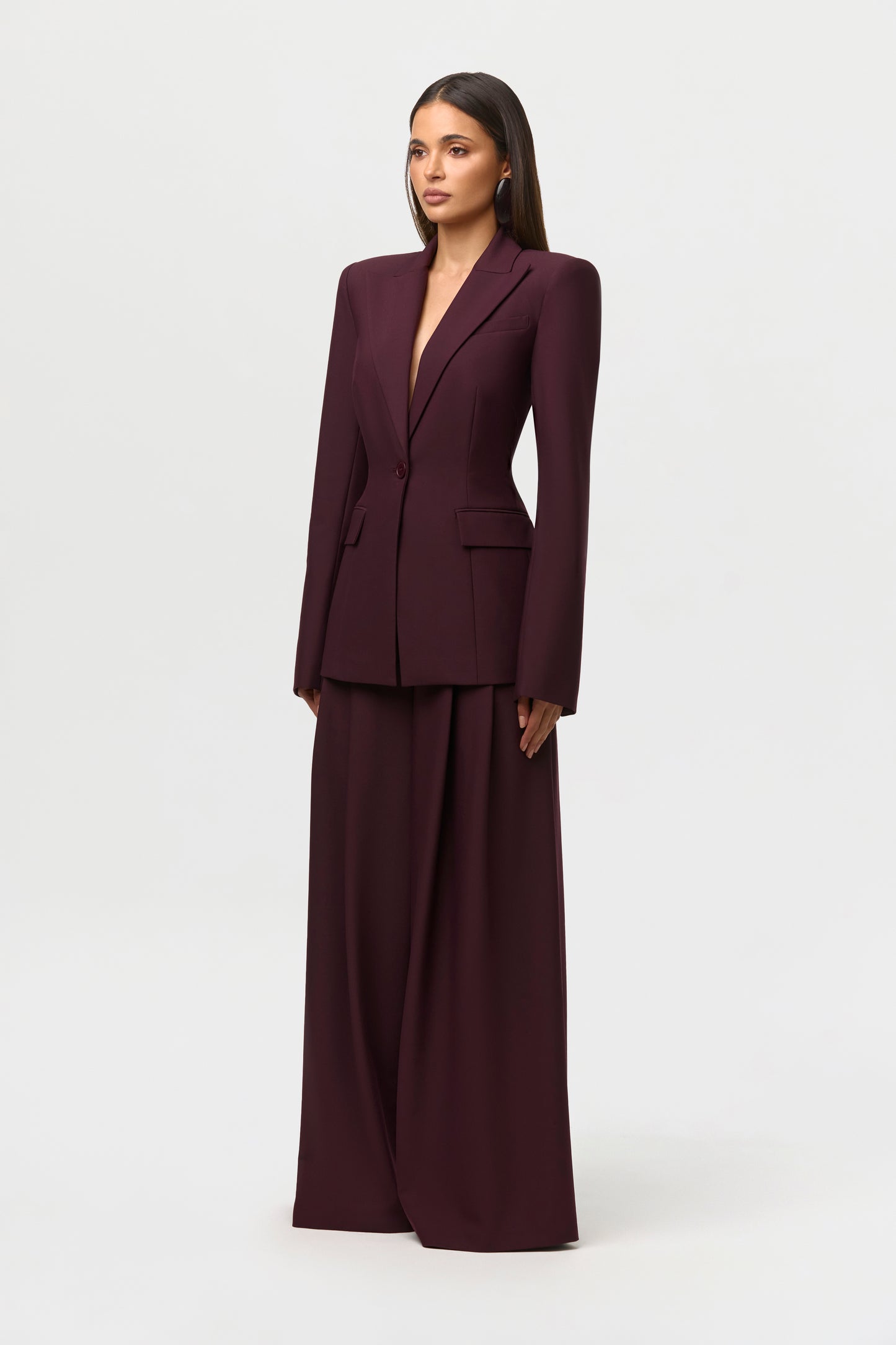 Suiting Pleated Wide-Leg Pant