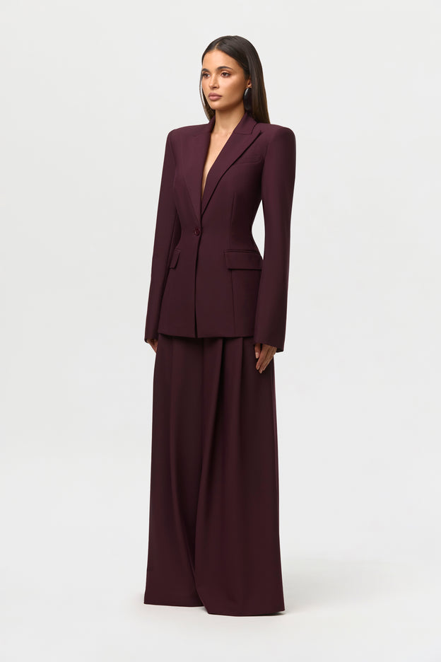 Suiting Pleated Wide-Leg Pant