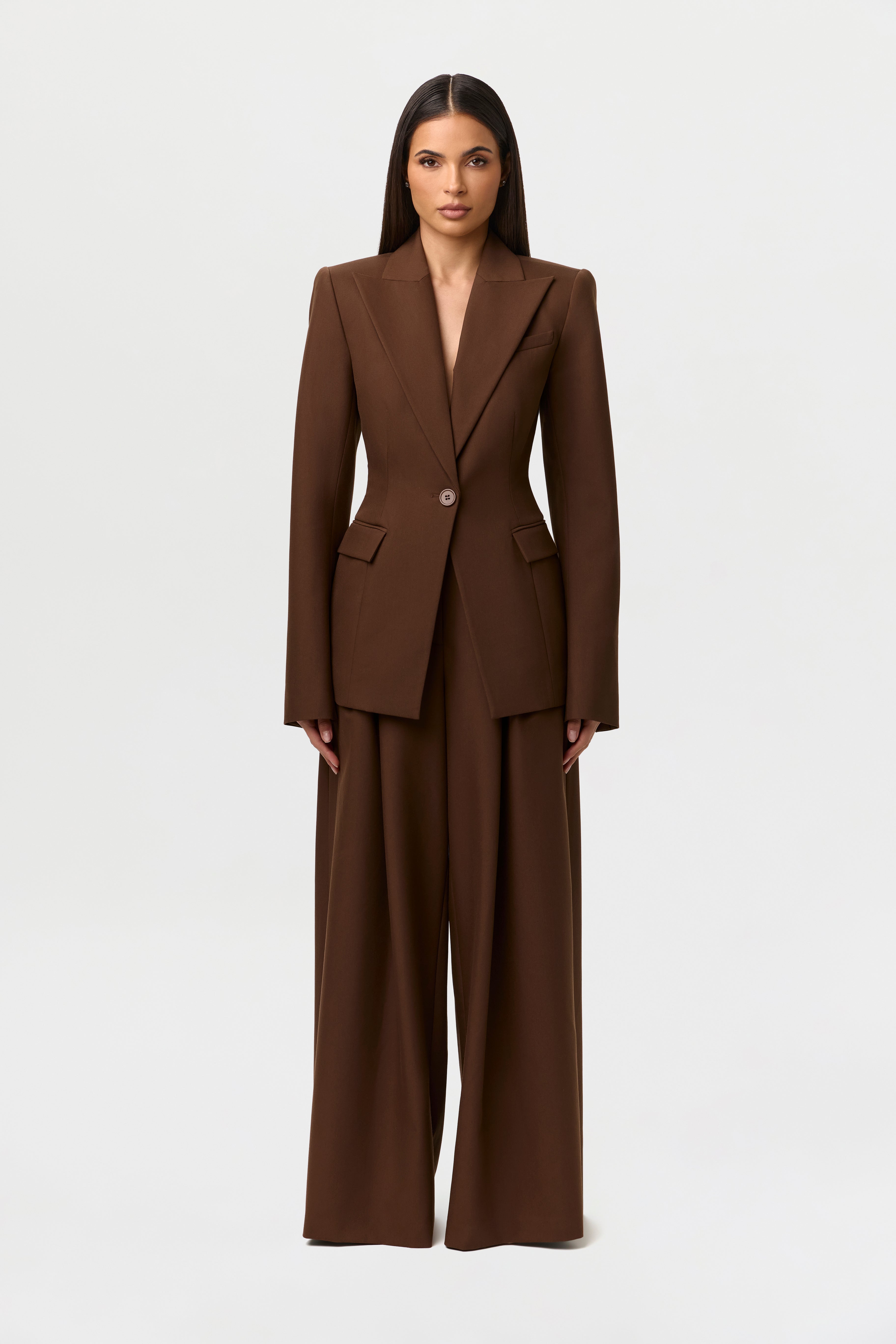 Suiting Pleated Wide-Leg Pant
