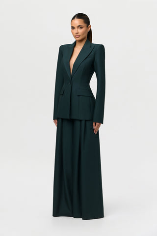 Suiting Pleated Wide-Leg Pant