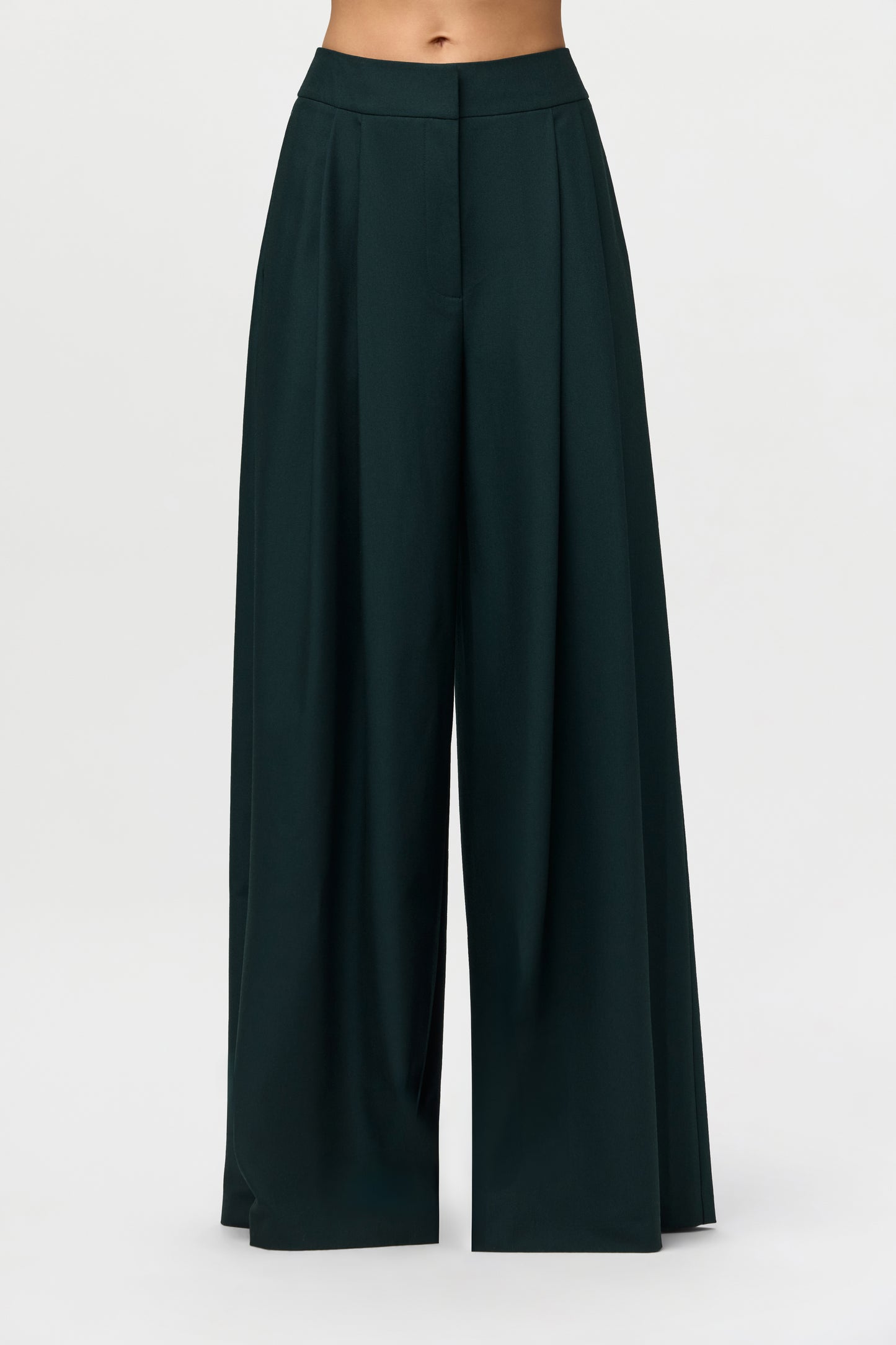Suiting Pleated Wide-Leg Pant