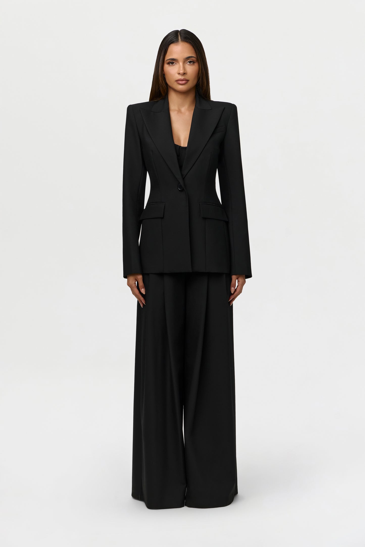 Suiting Pleated Wide-Leg Pant
