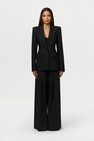 Suiting Pleated Wide-Leg Pant