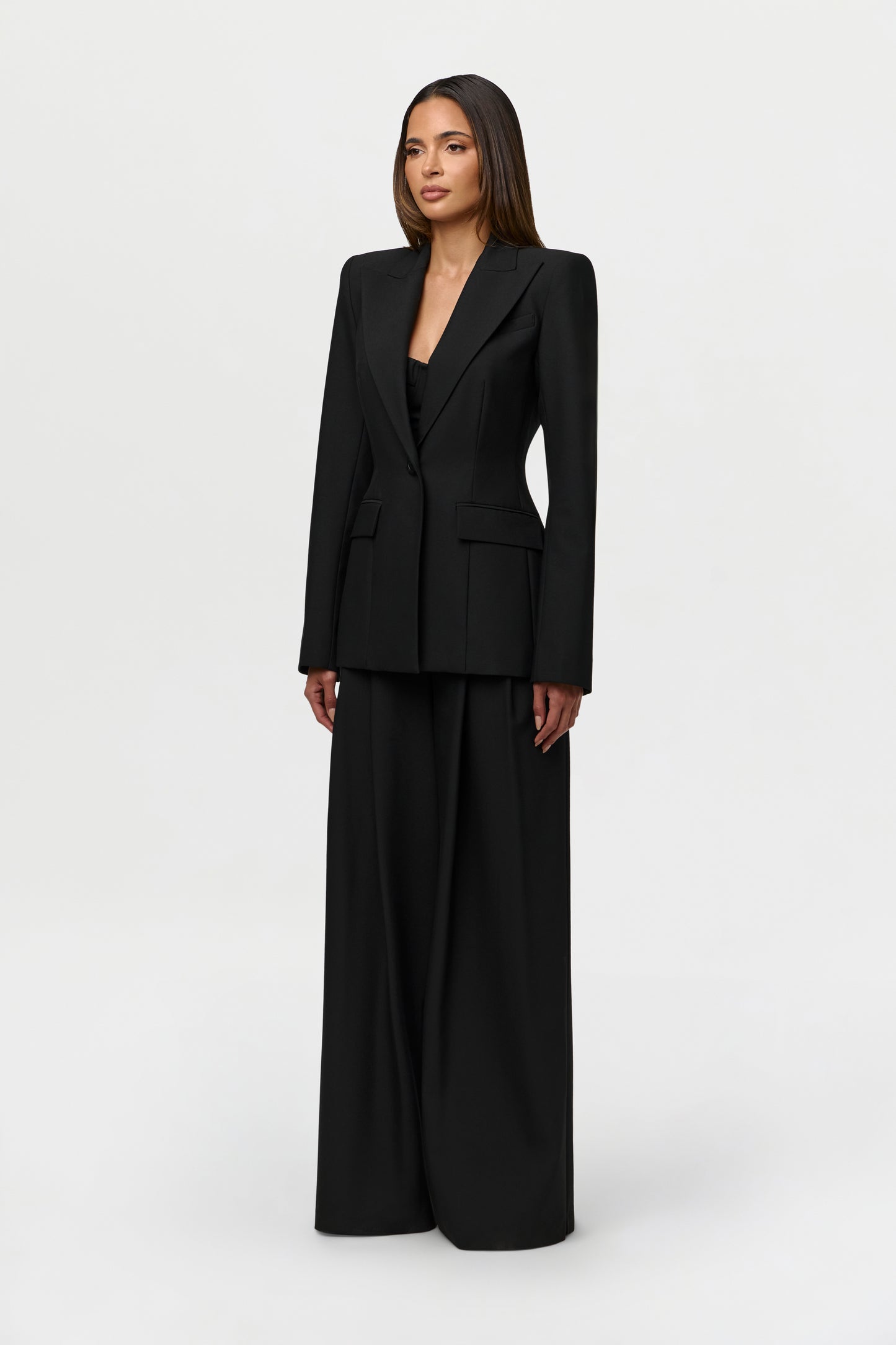 Suiting Pleated Wide-Leg Pant
