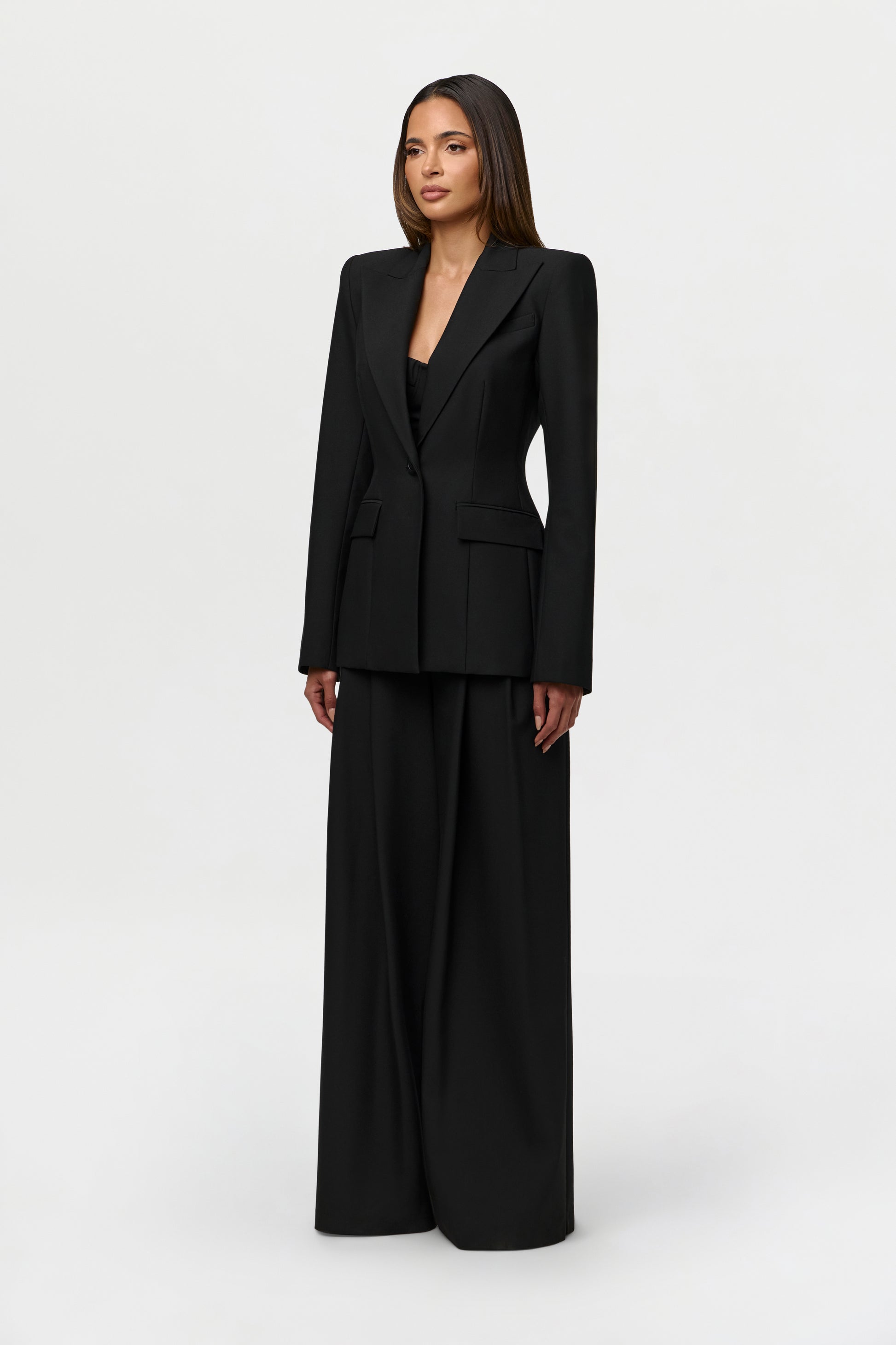 Suiting Pleated Wide-Leg Pant