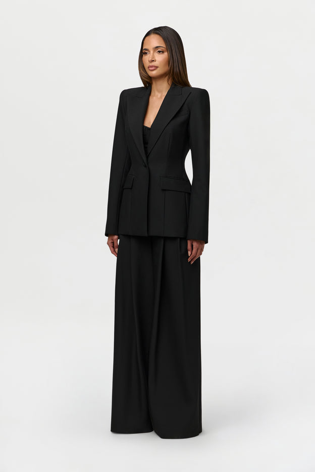 Suiting Pleated Wide-Leg Pant