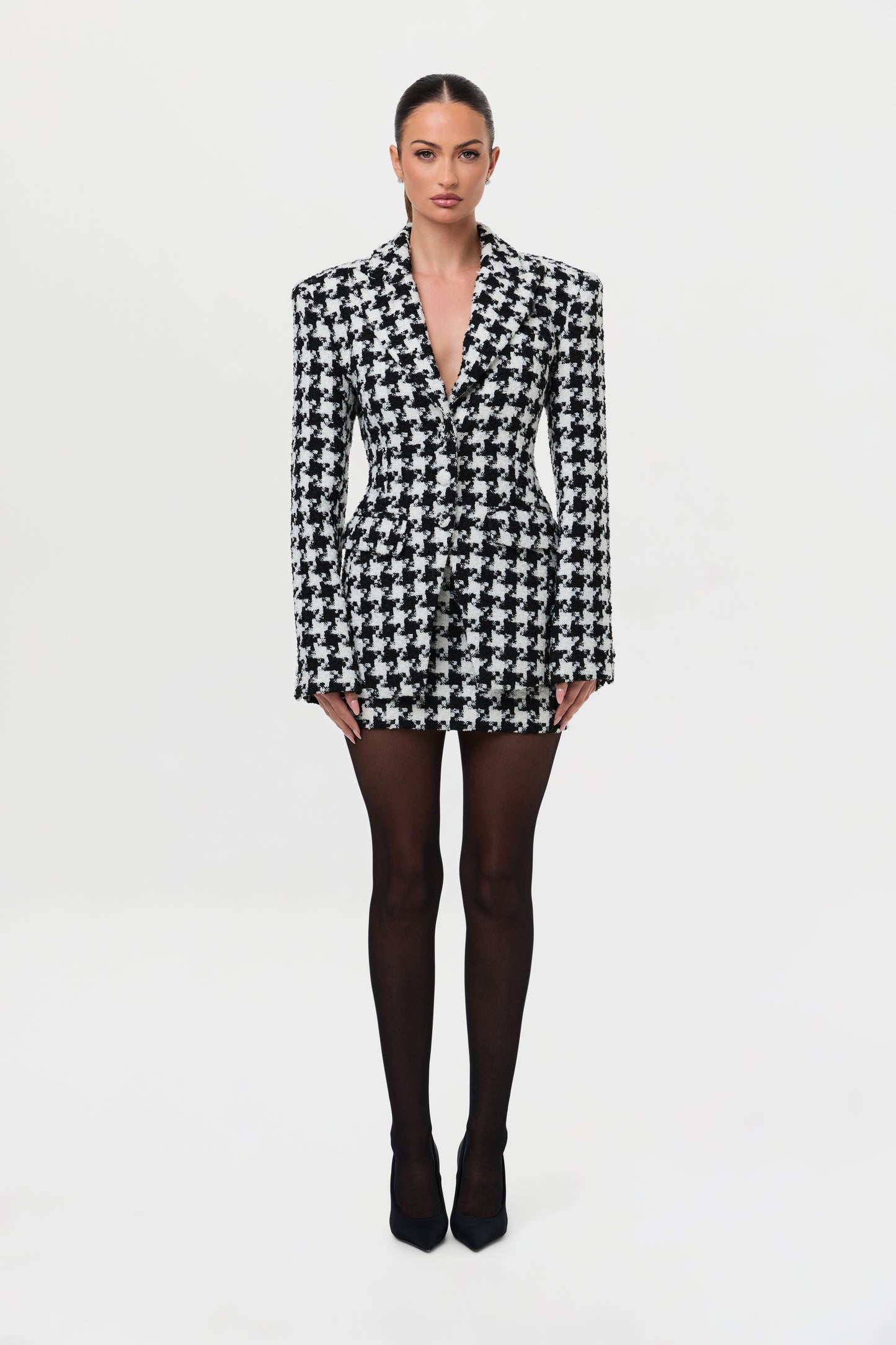 Tweed Houndstooth Mini Skirt