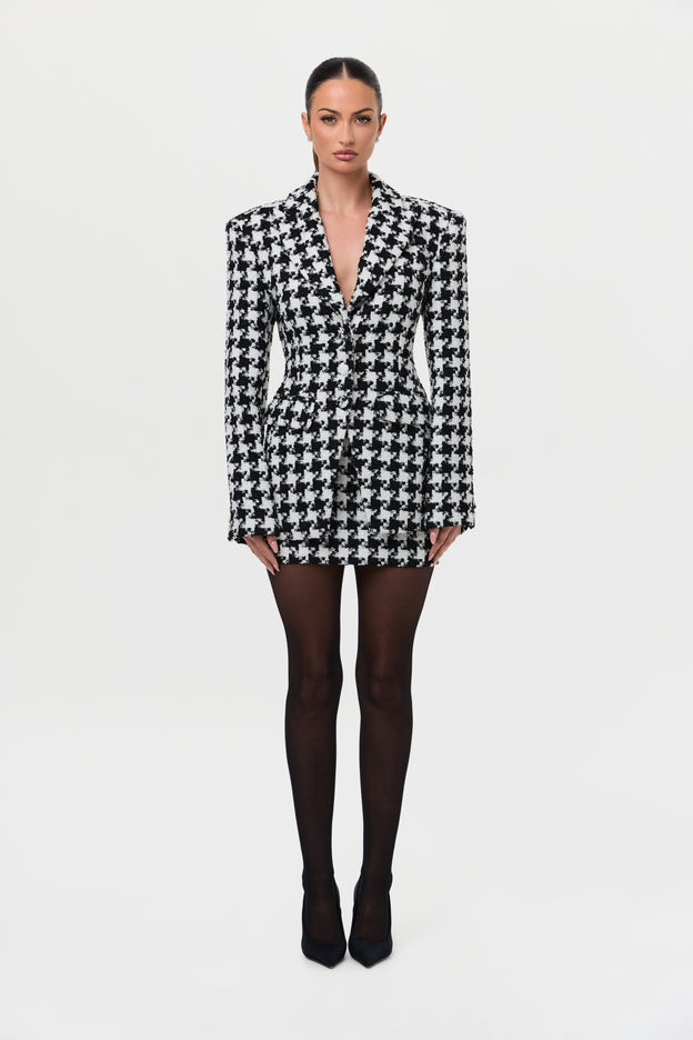 Tweed Houndstooth Mini Skirt