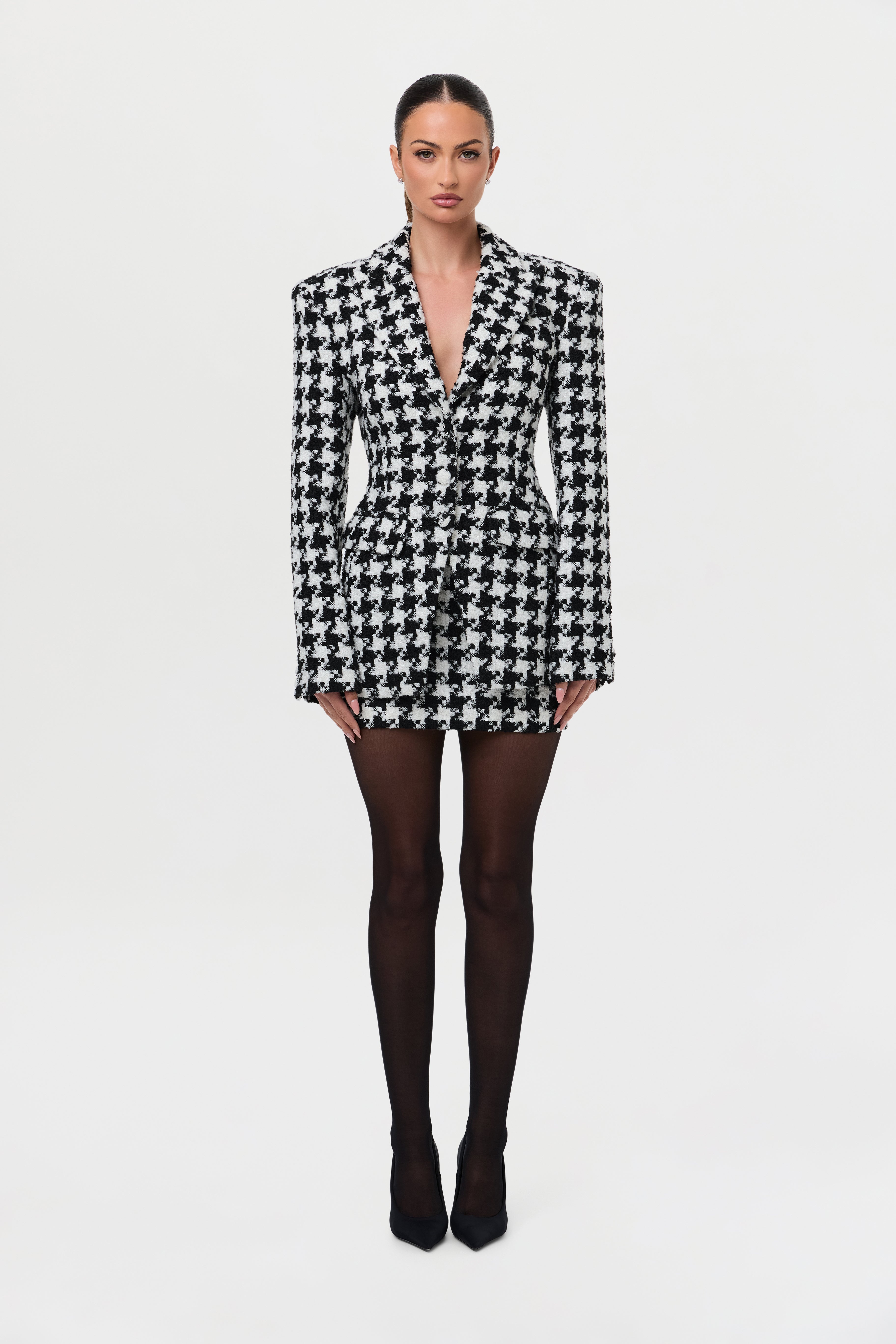 Tweed Houndstooth Mini Skirt