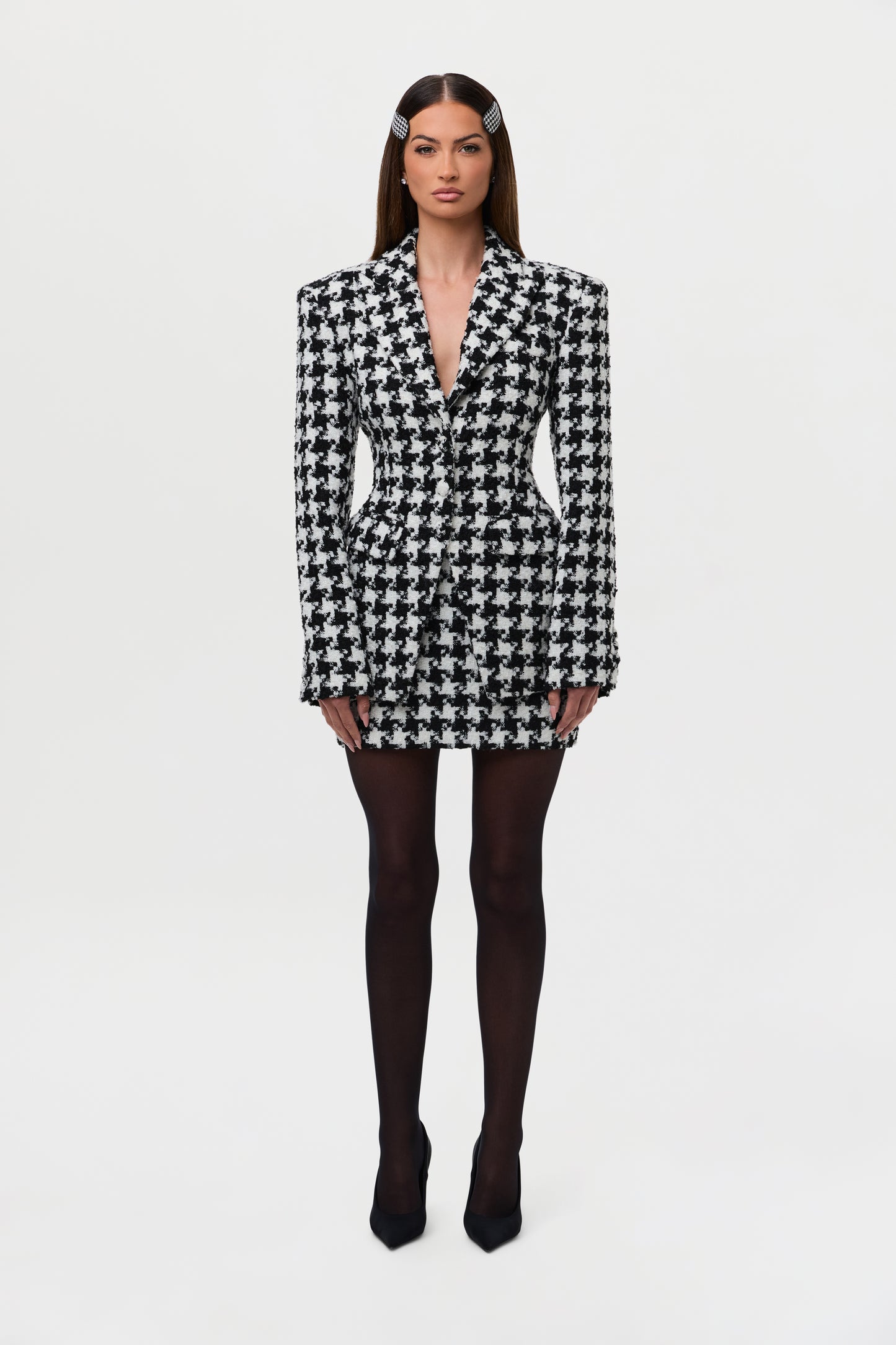 Tweed Houndstooth Mini Skirt