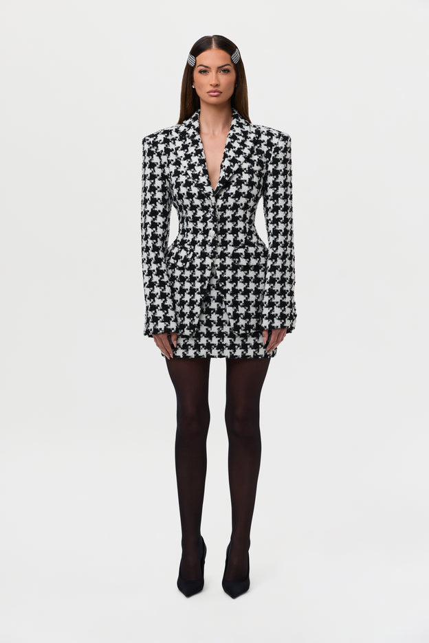 Tweed Houndstooth Mini Skirt