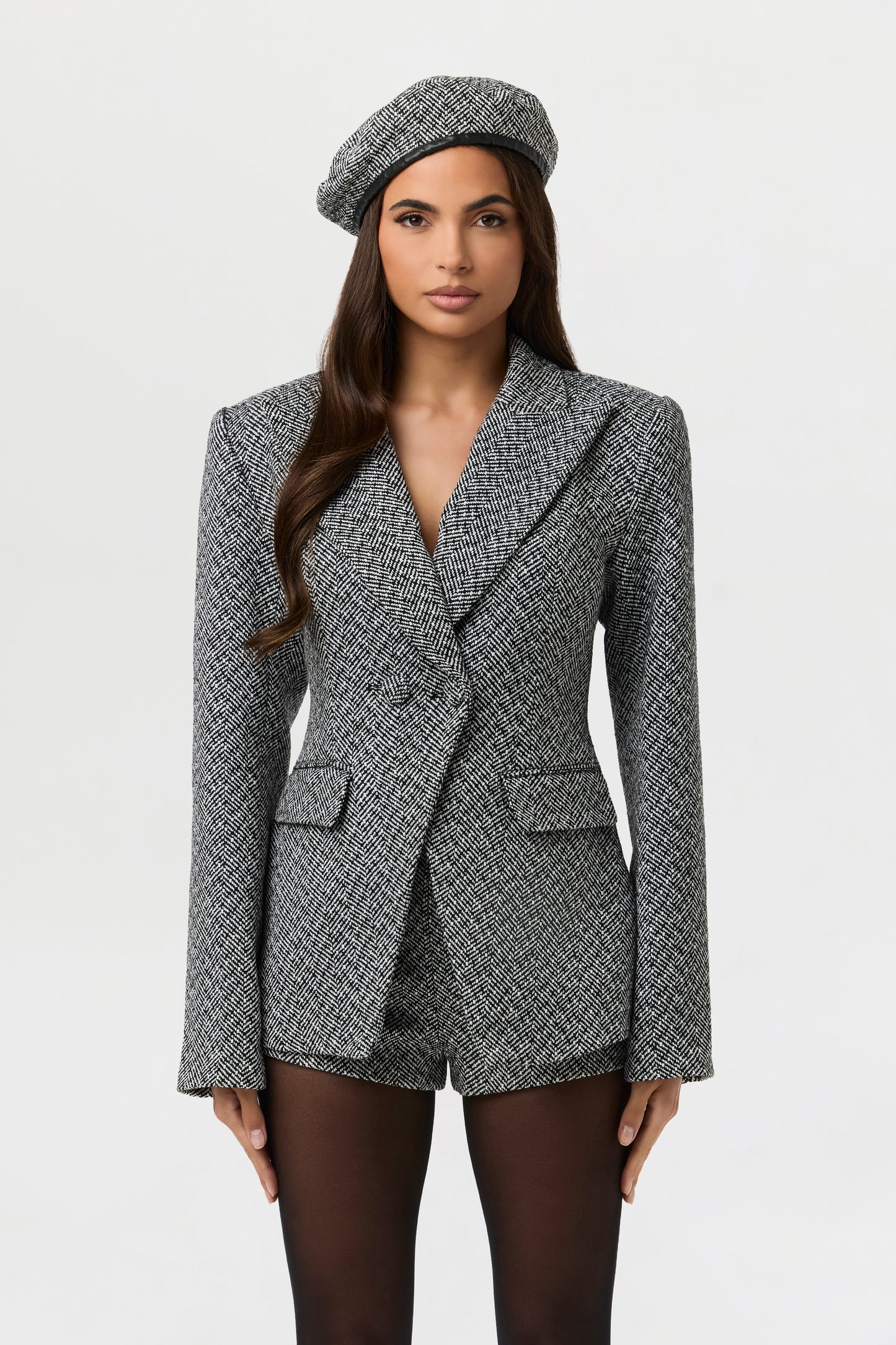 Chevron Suited Hot Pants