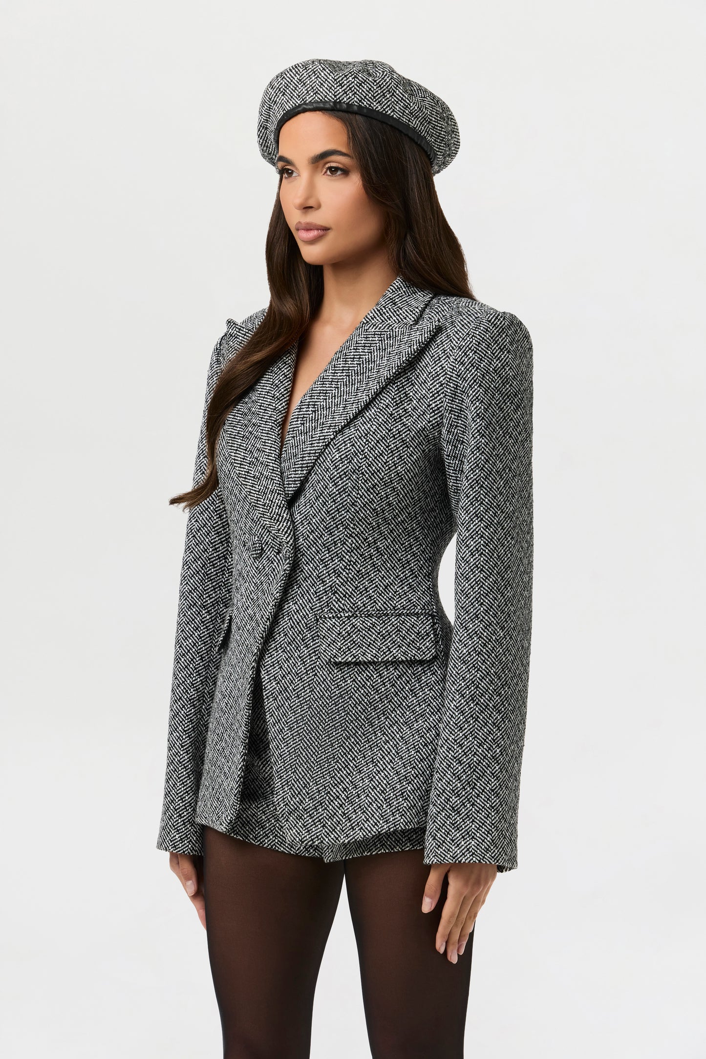 Chevron Suited Hot Pants