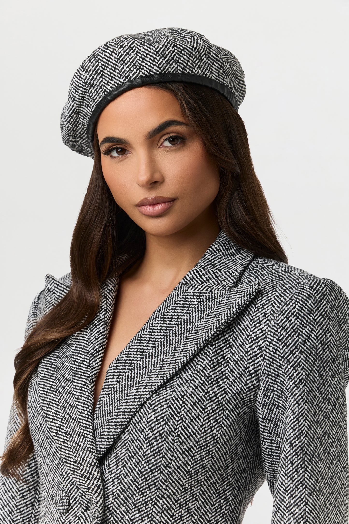 Suited Print Beret