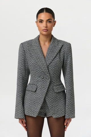 Chevron Power Suit Blazer