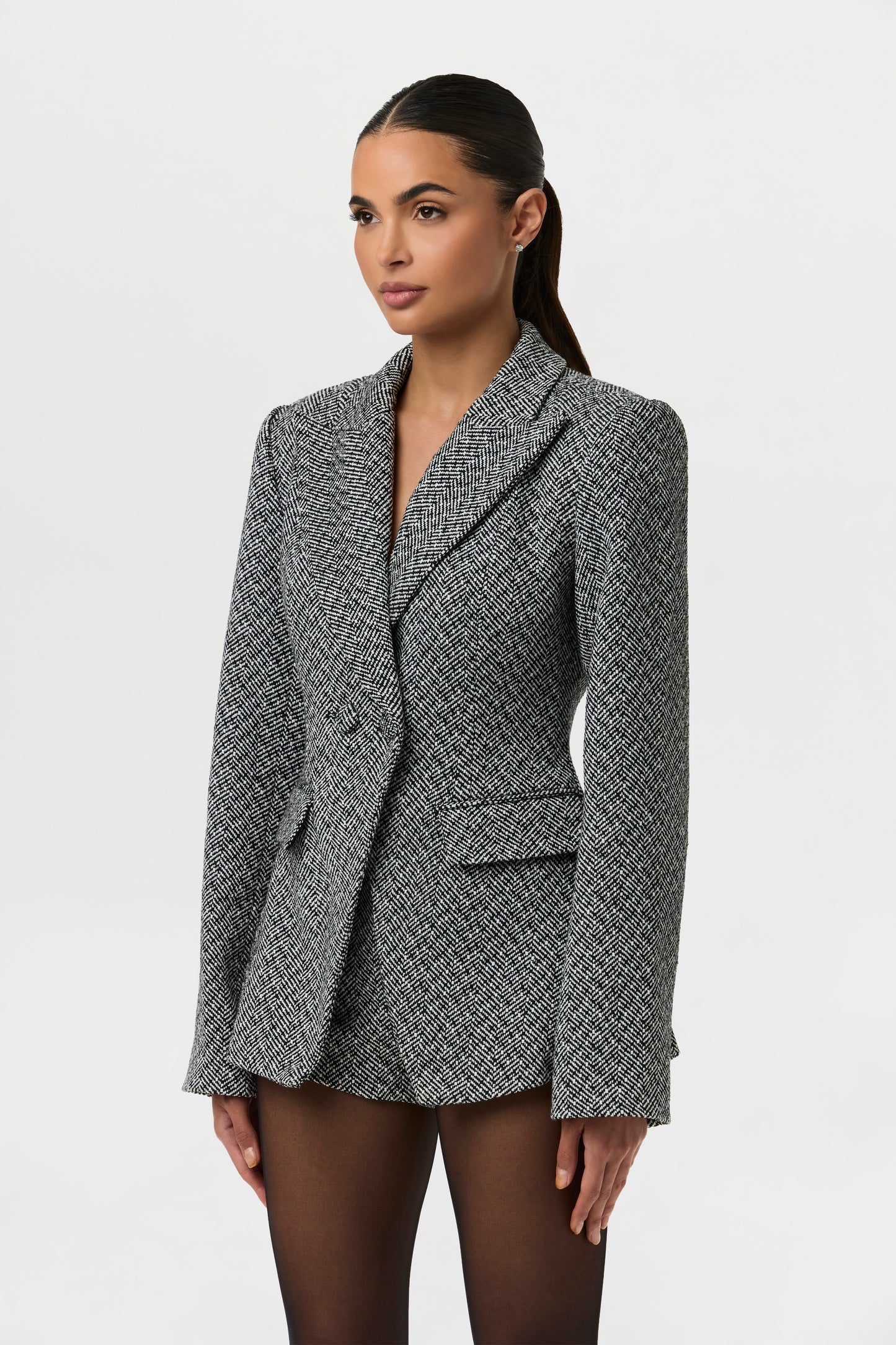 Chevron Suited Hot Pants