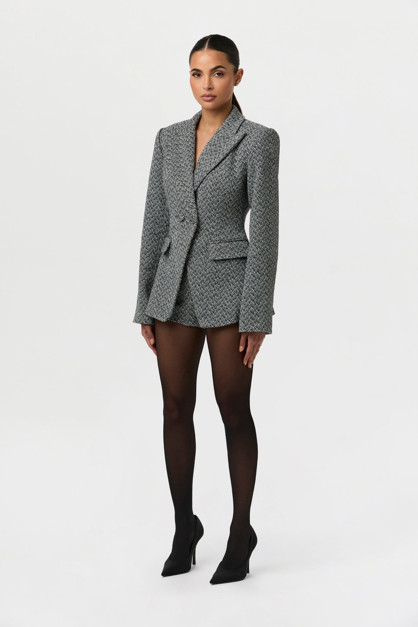 Chevron Suited Hot Pants