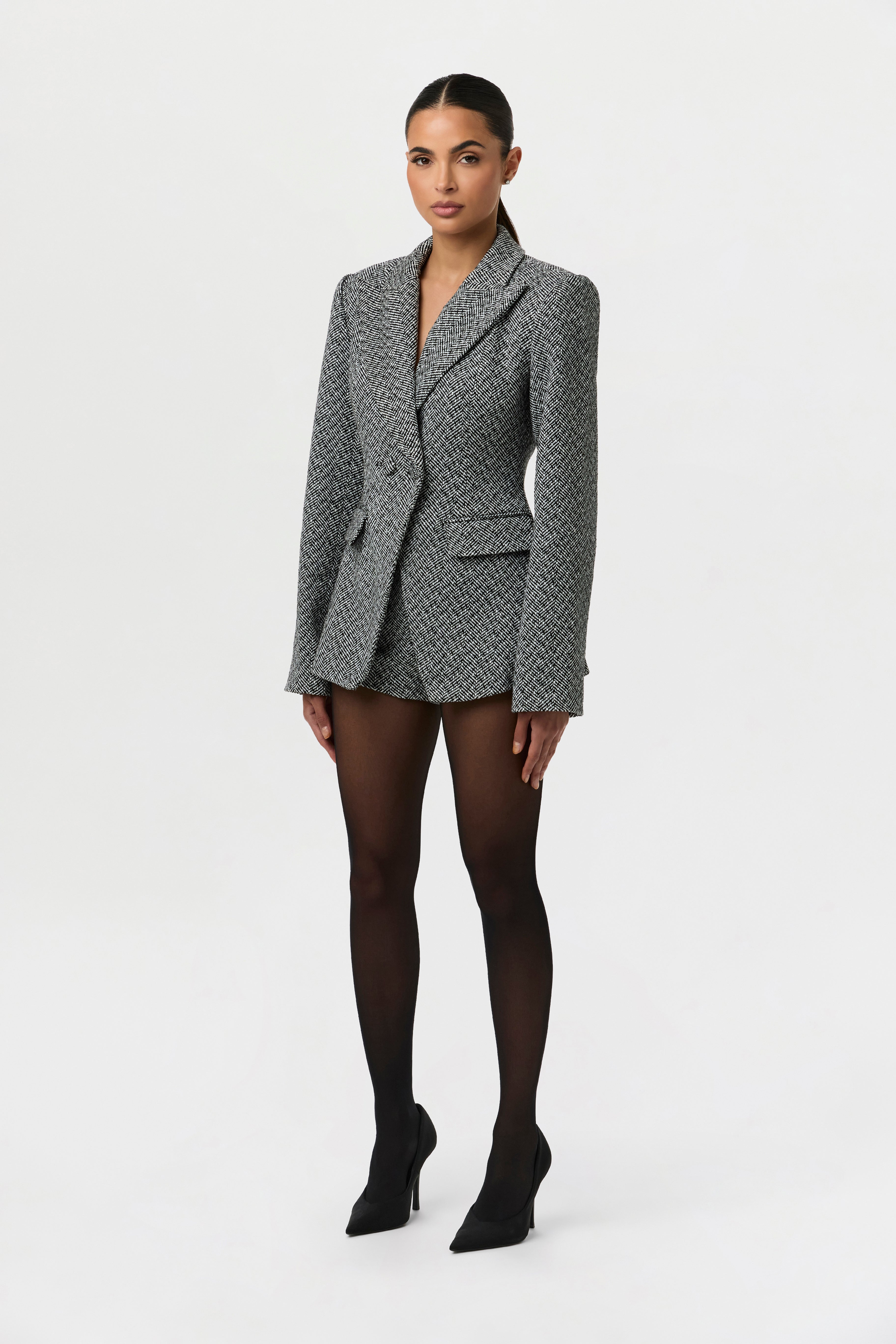 Chevron Suited Hot Pants